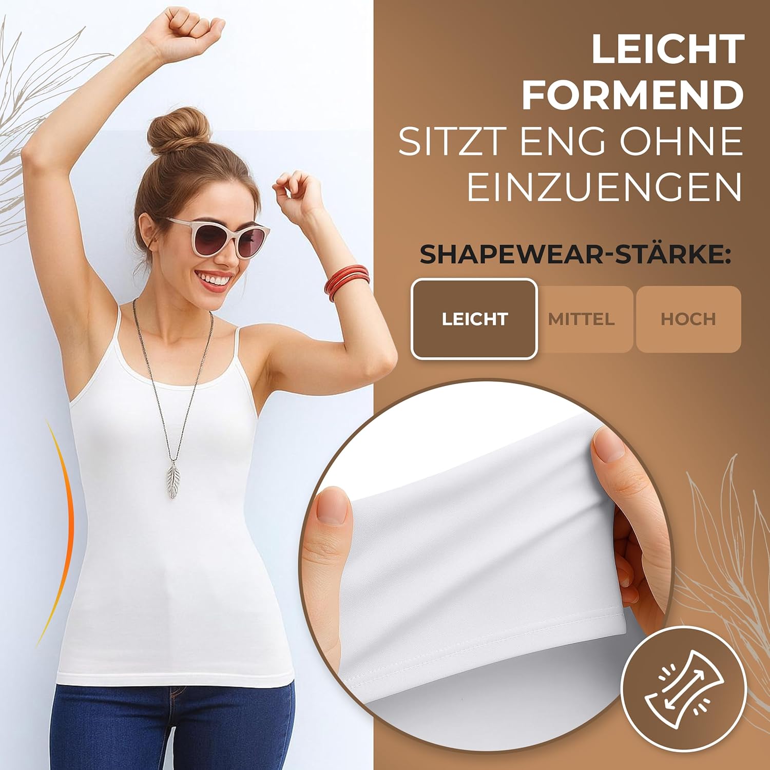 Thumbnail 4 de UnsichtBra 3er Pack Damen Shape Unterhemden – Mikrofaser Spaghetti Tops ohne Bügel