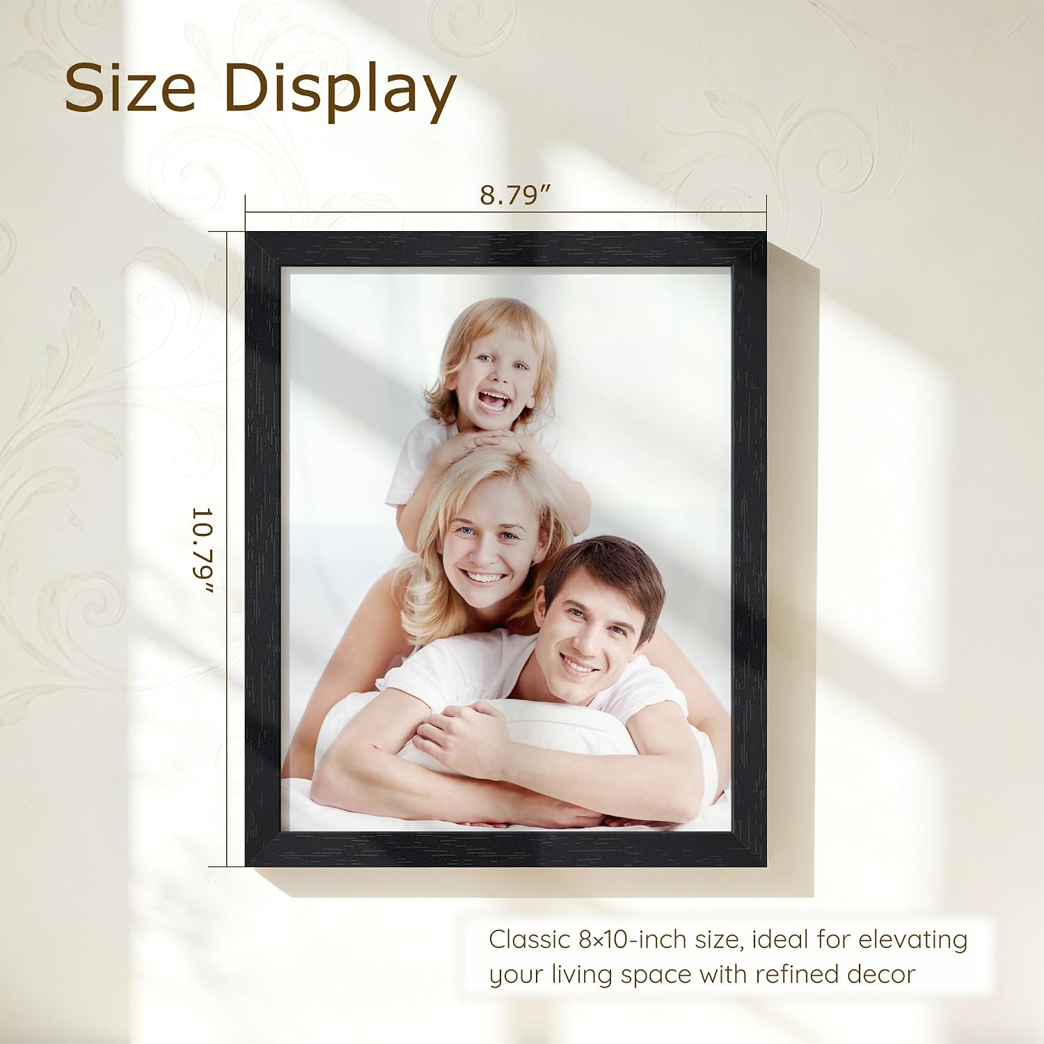 Detalle de Wiscet 8x10 Picture Frame Set of 16 — Black Woodgrain, HD Plexiglass