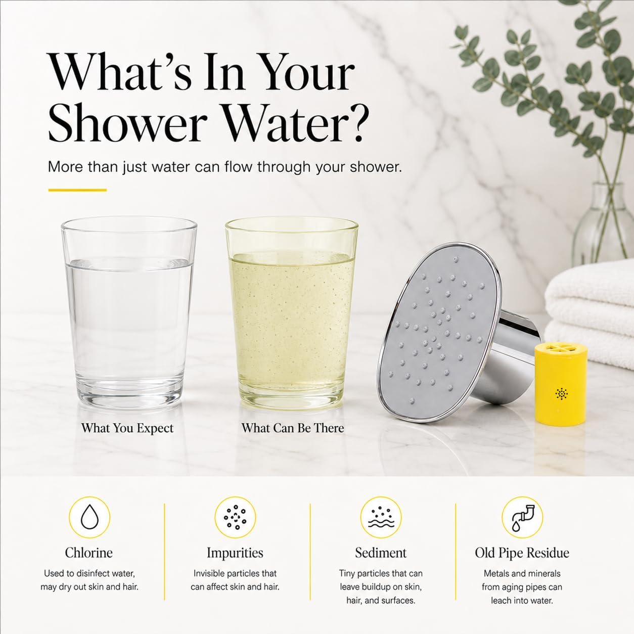 Detalle 2 de Afina Filtered Shower Head with KDF-55 Filtration — High-Pressure Rainfall (Chrome)