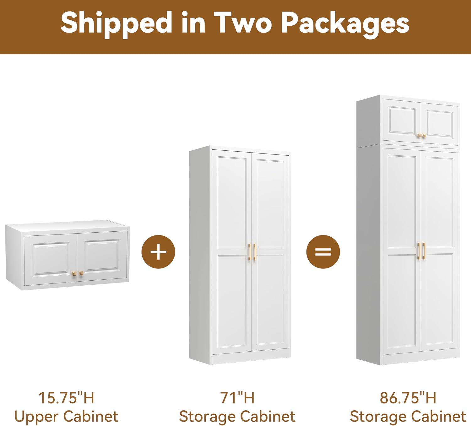 Detalle 2 de Polup YXM 86-Inch Metal Pantry Cabinet, White, with 4 Adjustable Shelves