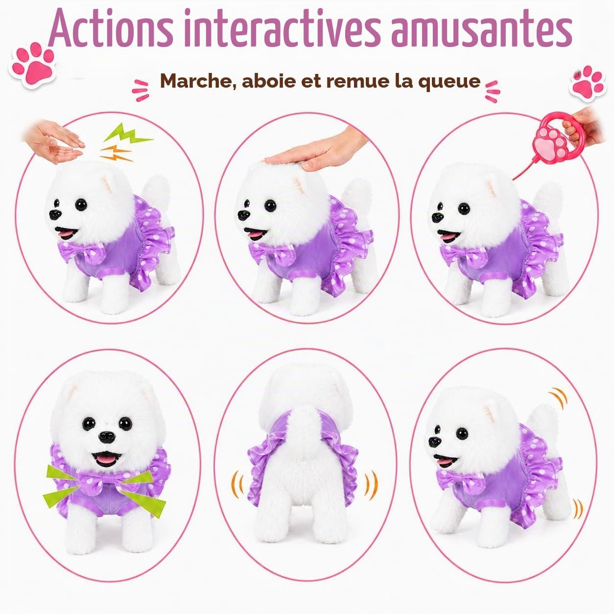 Thumbnail 1 de GOBRILLFUN DOG interactieve pluche puppy met verzorgingsset en leiband