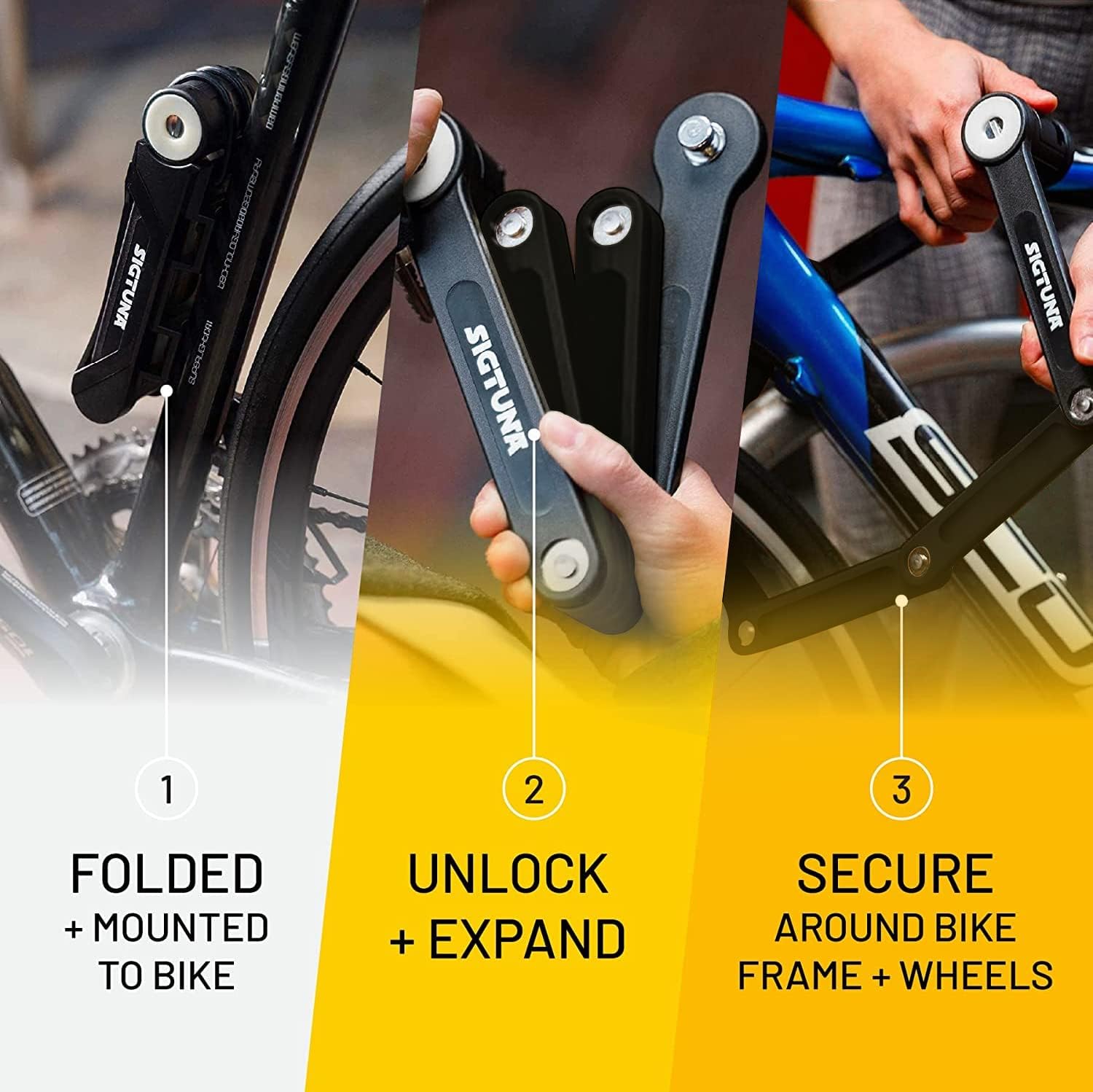 Detalle 2 de SIGTUNA Bicycle Lock - Bicycle Lock for Road Bike, Mountain Bike, E-Bike, Folding Bike with Bracket
SIGTUNA Bicycle Lock - Bicycle Lock for Road Bike…