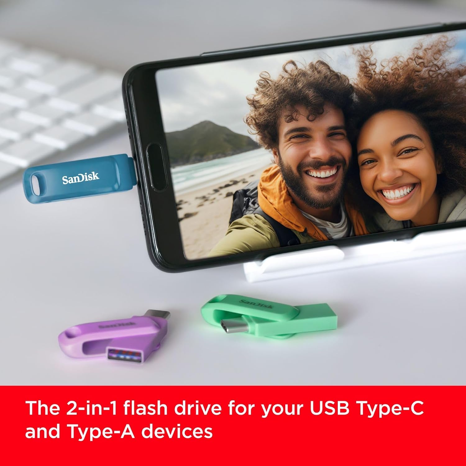 Thumbnail 1 de SanDisk Ultra Dual Drive Go USB Type-C 128 GB (Absinth Grün) – 2-in-1 Smartphone-Speicher für USB-C & USB-A