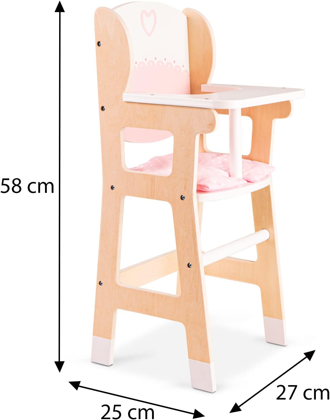 Detalle 2 de New Classic Toys 10775 – drewniane krzesełko dla lalek z pościelą