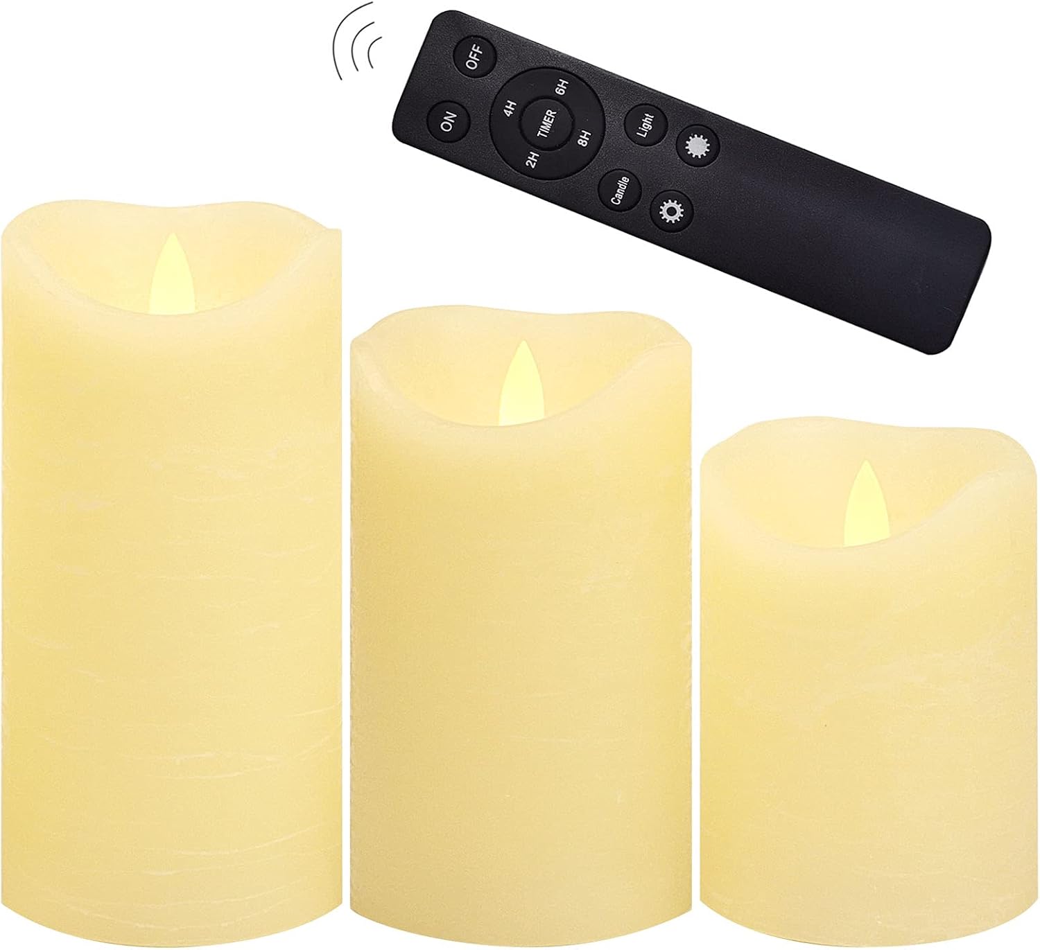 Detalle de Candle Choice Flameless Pillar Candles, 3-Pack