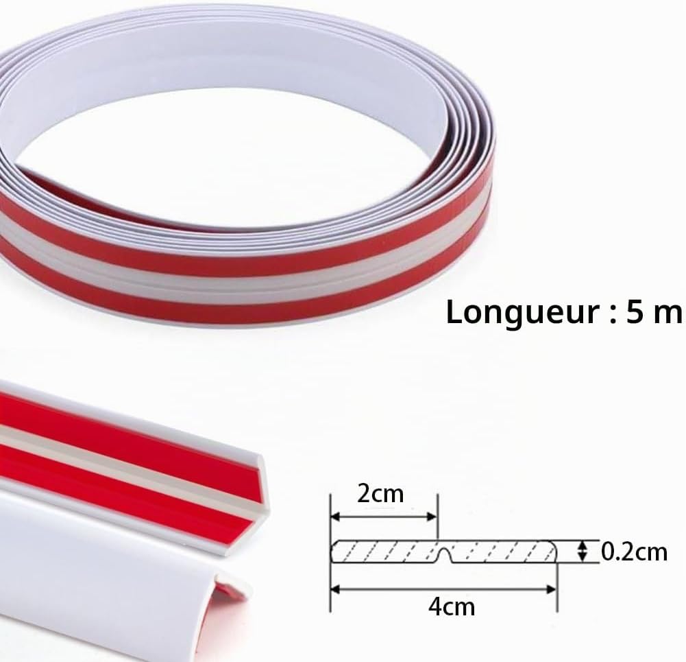 Detalle 2 de Zayejod YT31003 pvc-hoeklijst, zelfklevend, waterbestendig, 5 m, wit