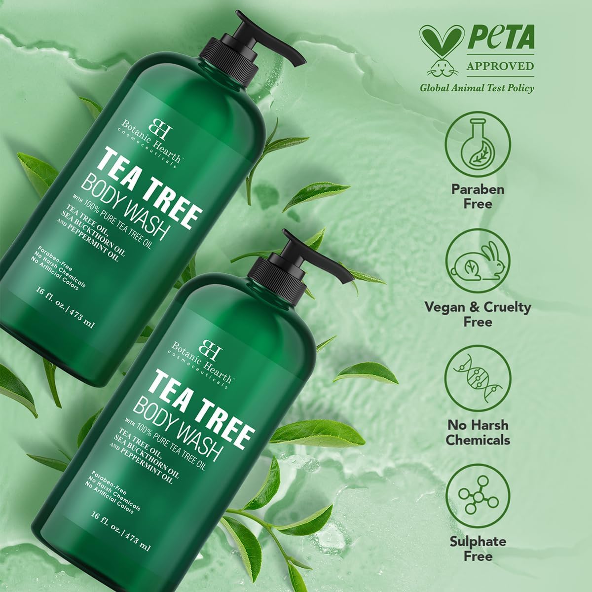 Thumbnail 2 de Botanic Hearth Tea Tree Body Wash 16 oz