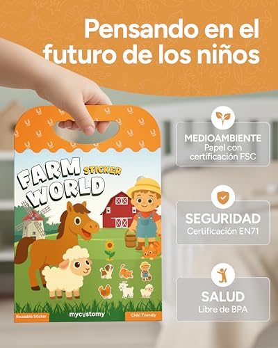 Thumbnail 5 de mycustomy Sticker Book FSC: 6 libros de pegatinas infantiles en 3D reutilizables (120 pegatinas) 1+