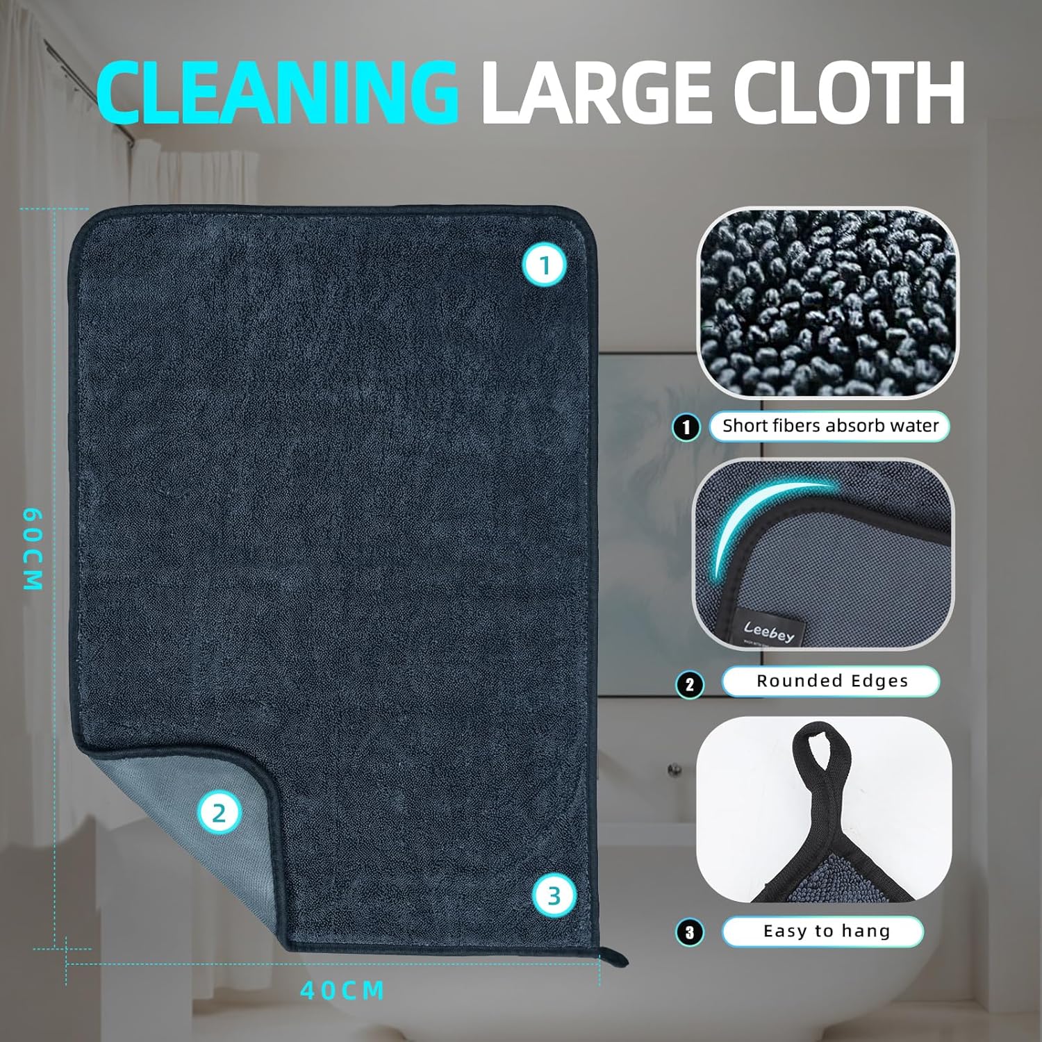 Detalle 2 de Leebey Total Clean Panno Microfibra 40x60cm 🧽