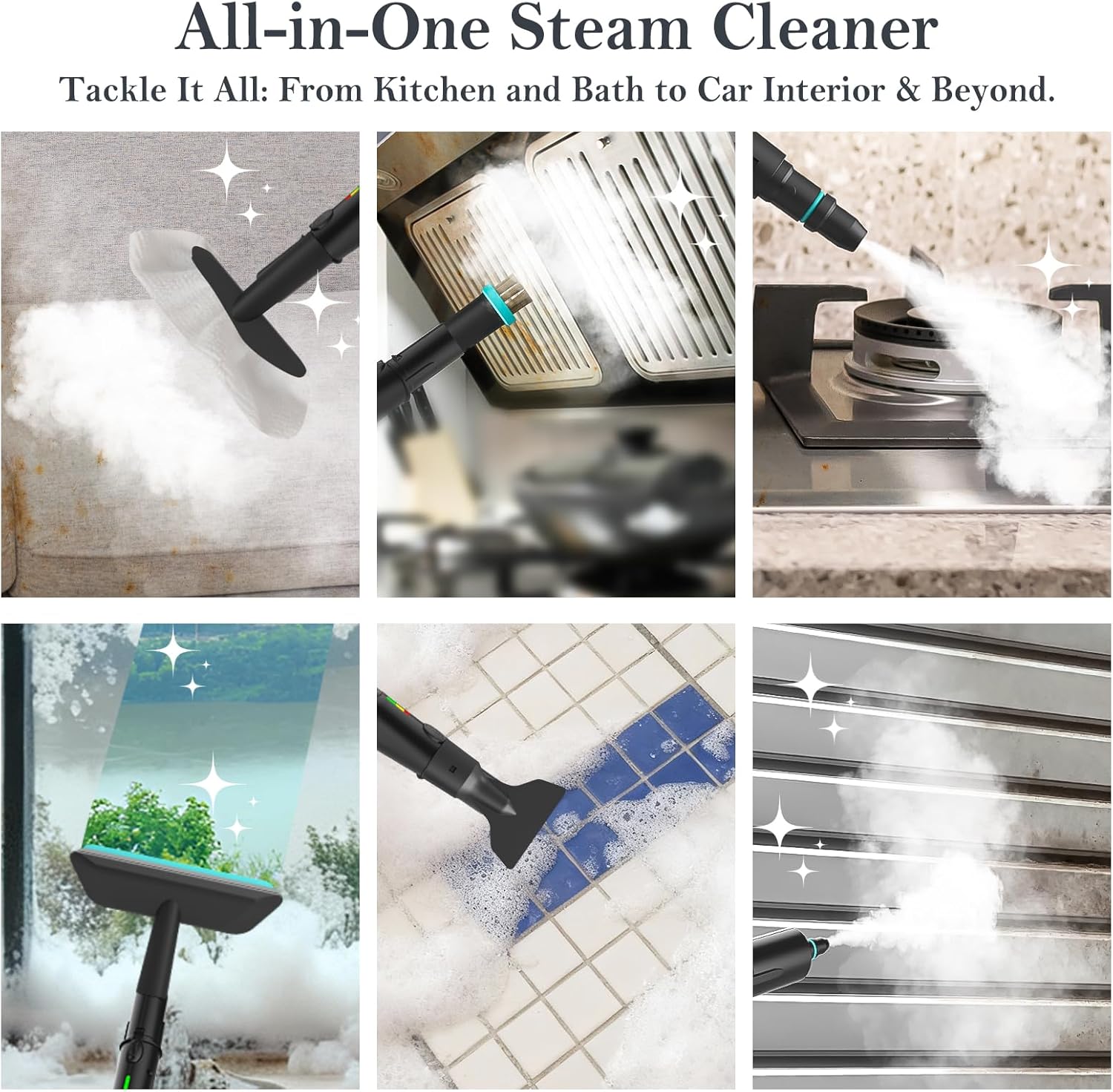 Thumbnail 6 de Steam Cleaner with 3-Level Adjustable Handle and 1.8L Tank (12 Accessories)
