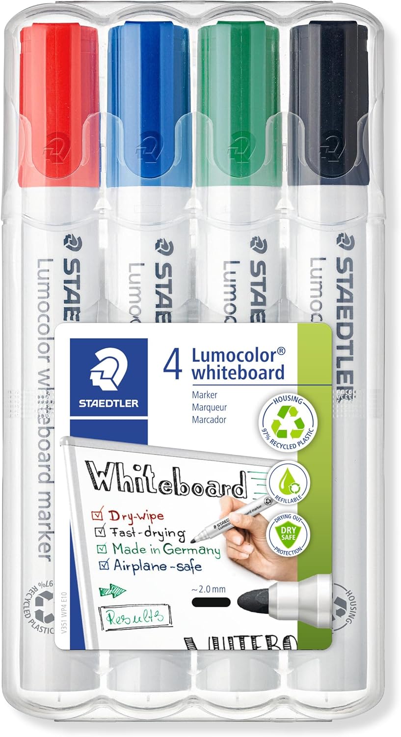 Detalle 1 de Staedtler 351 B WP6 ST Lumocolor – Set de 6 marqueurs effaçables à sec pour tableau blanc