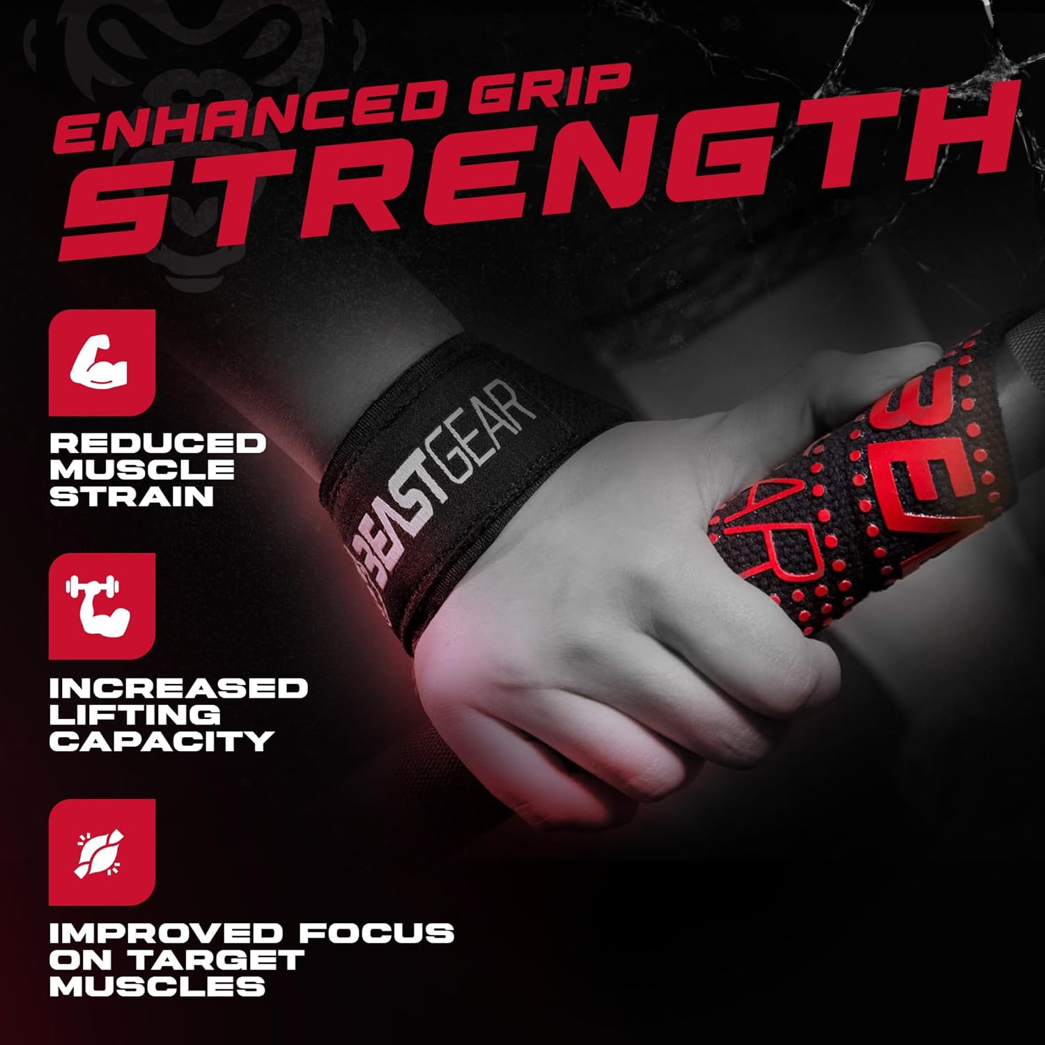 Detalle 2 de Beast Gear Fasce Polsi palestra per grip