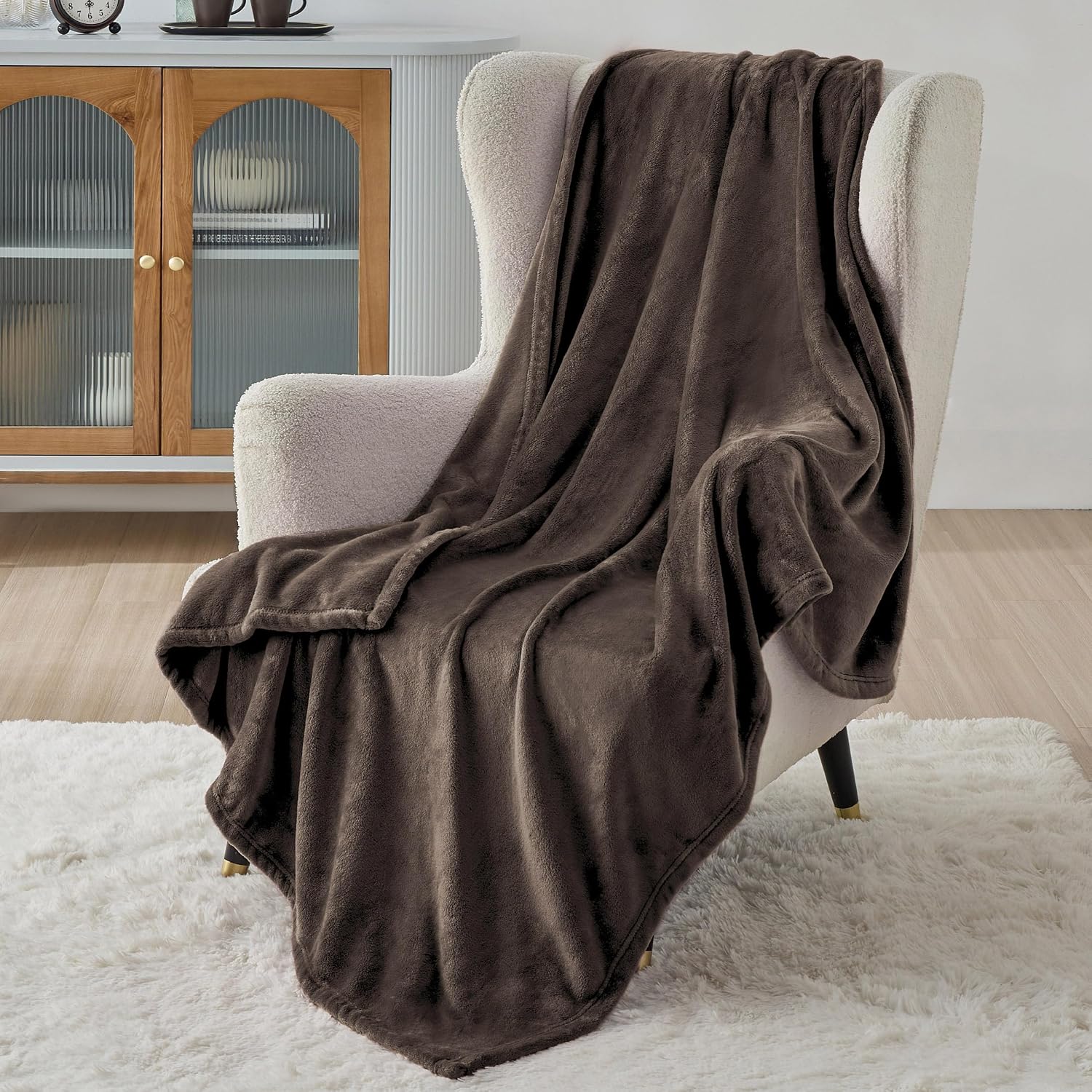 Detalle 2 de BEDSURE Kuscheldecke Flauschig 150x200 Braun