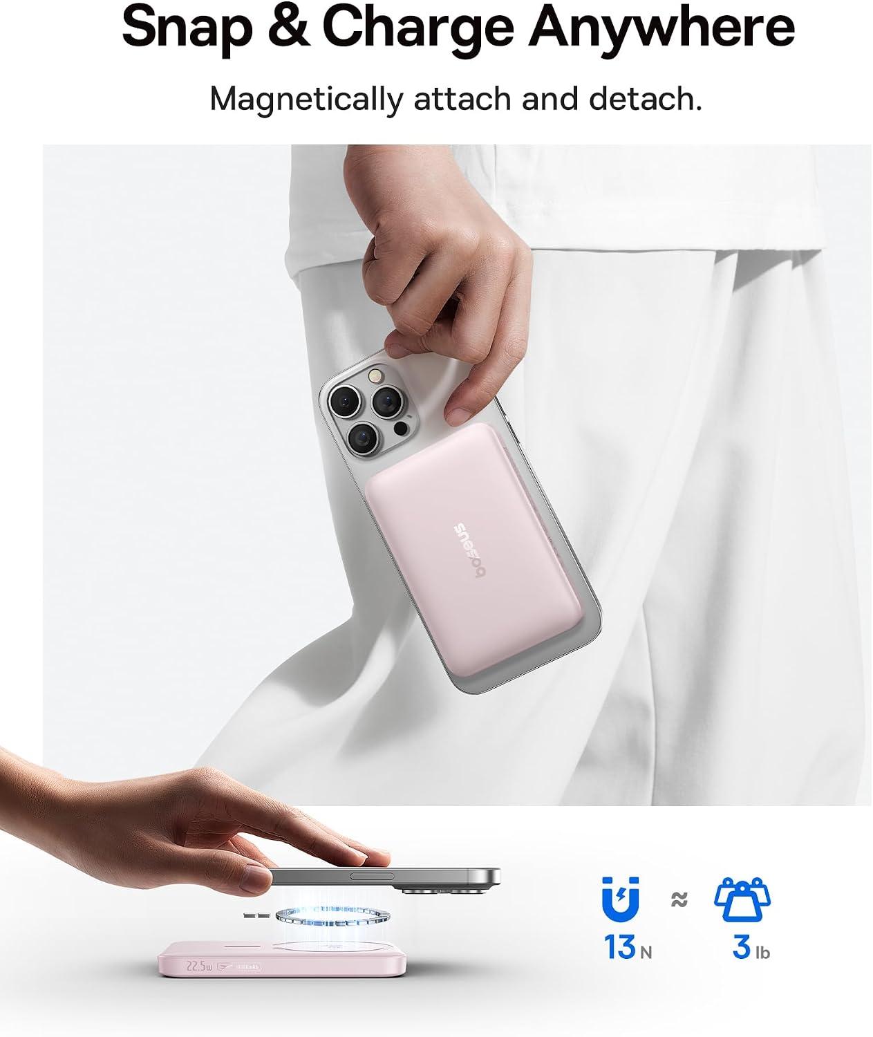 Thumbnail 5 de Baseus E00285 Qi2 Magnetic Power Bank, 10,000mAh, 15W Wireless