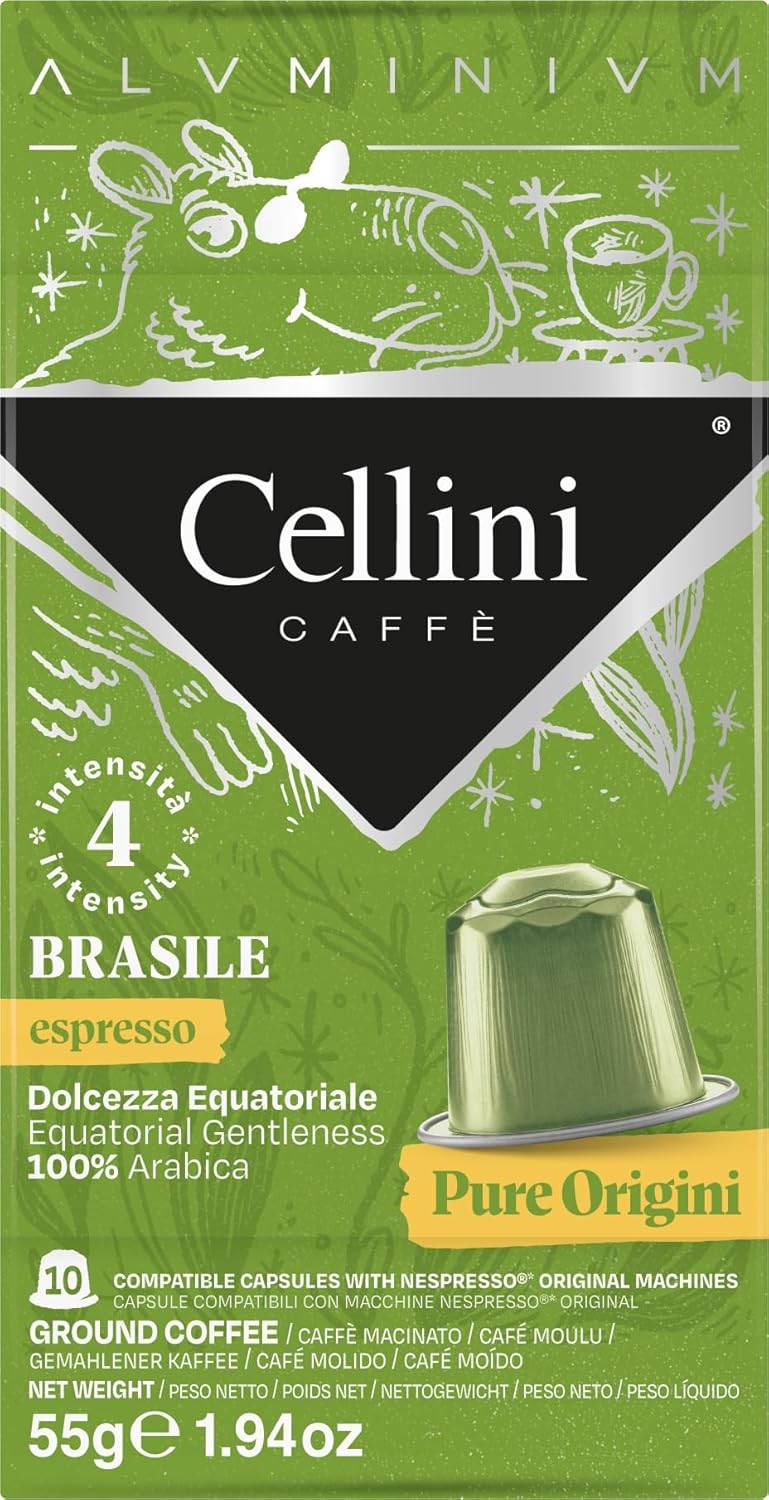 Detalle de Caffè Cellini Capsule Alluminio Compatibili con Nespresso – Degustazione 80pz