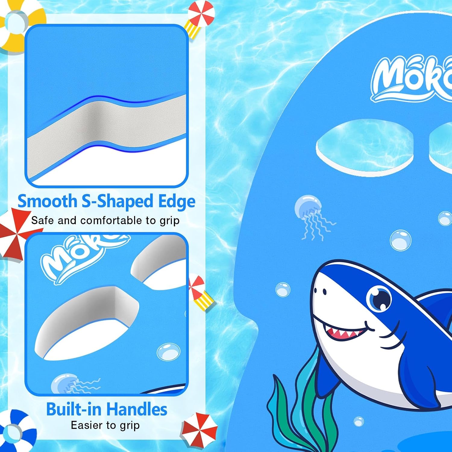 Detalle de MoKo Swimming Kickboard for Kids and Adults: Jellyfish-Shaped Training Aid