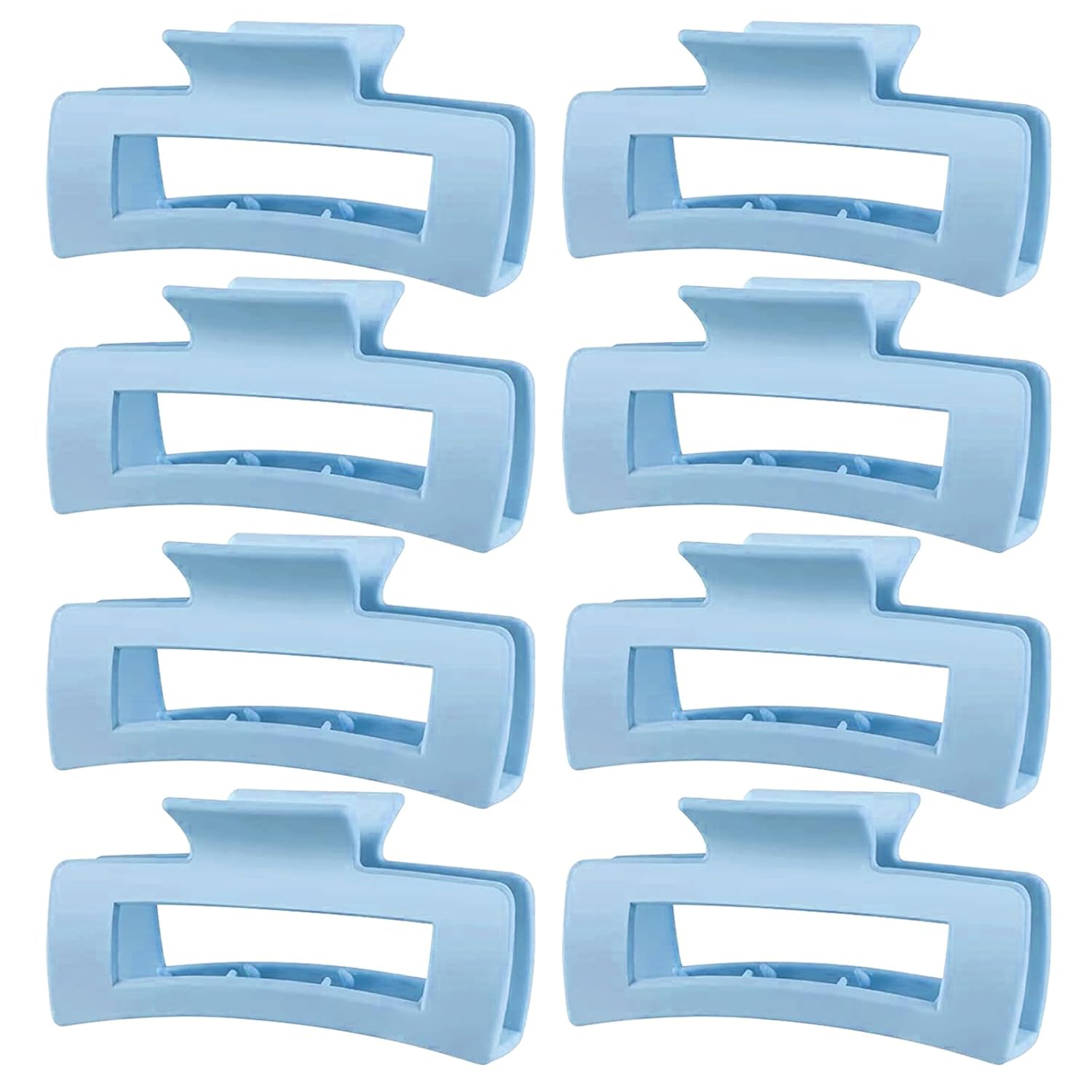 Detalle de TOCESS 4-Inch Light Blue Hair Claw Clips, Matte Square, 8-Pack