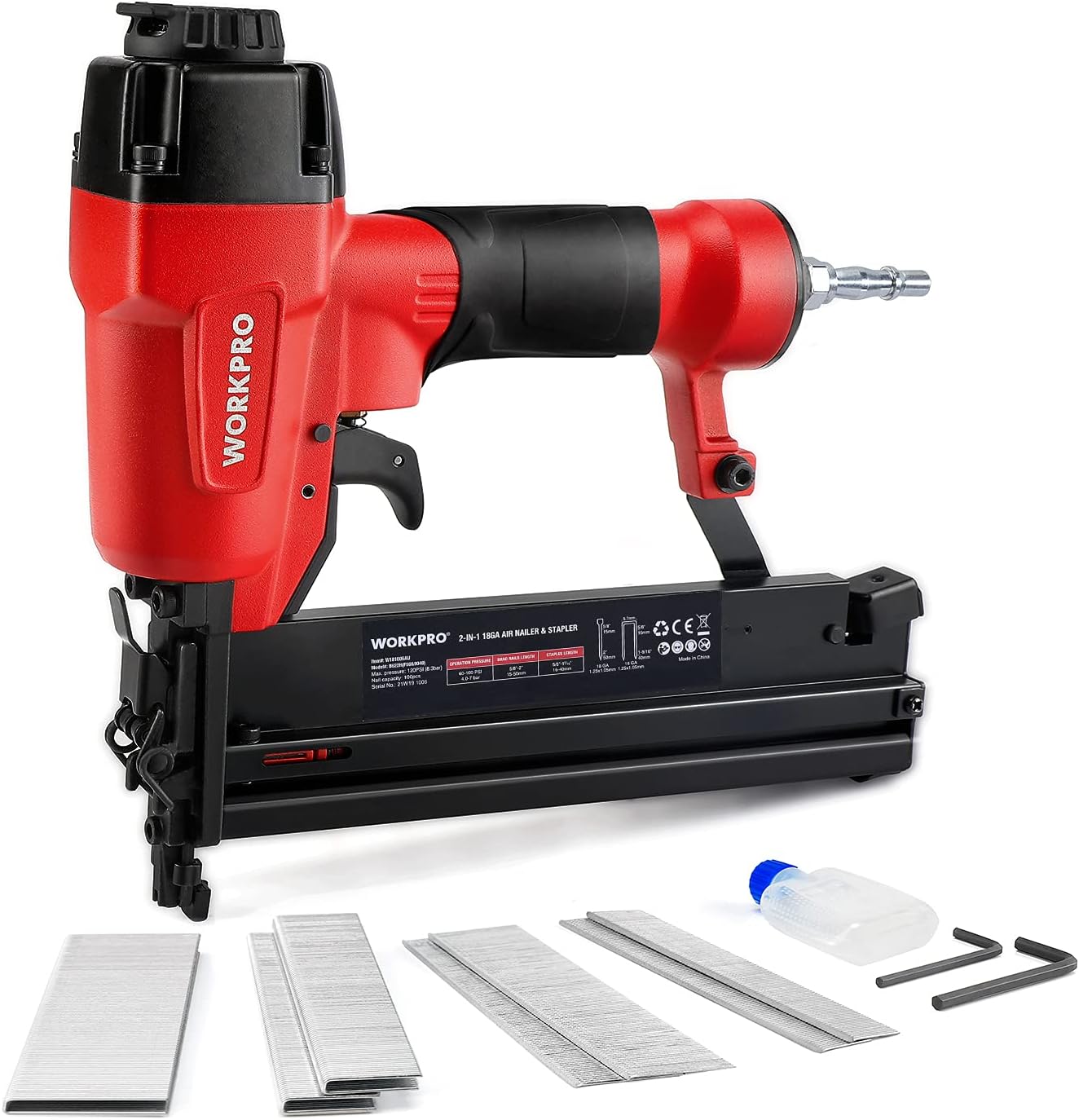Detalle de WORKPRO Air Brad Nailer 50 mm, 2-in-1