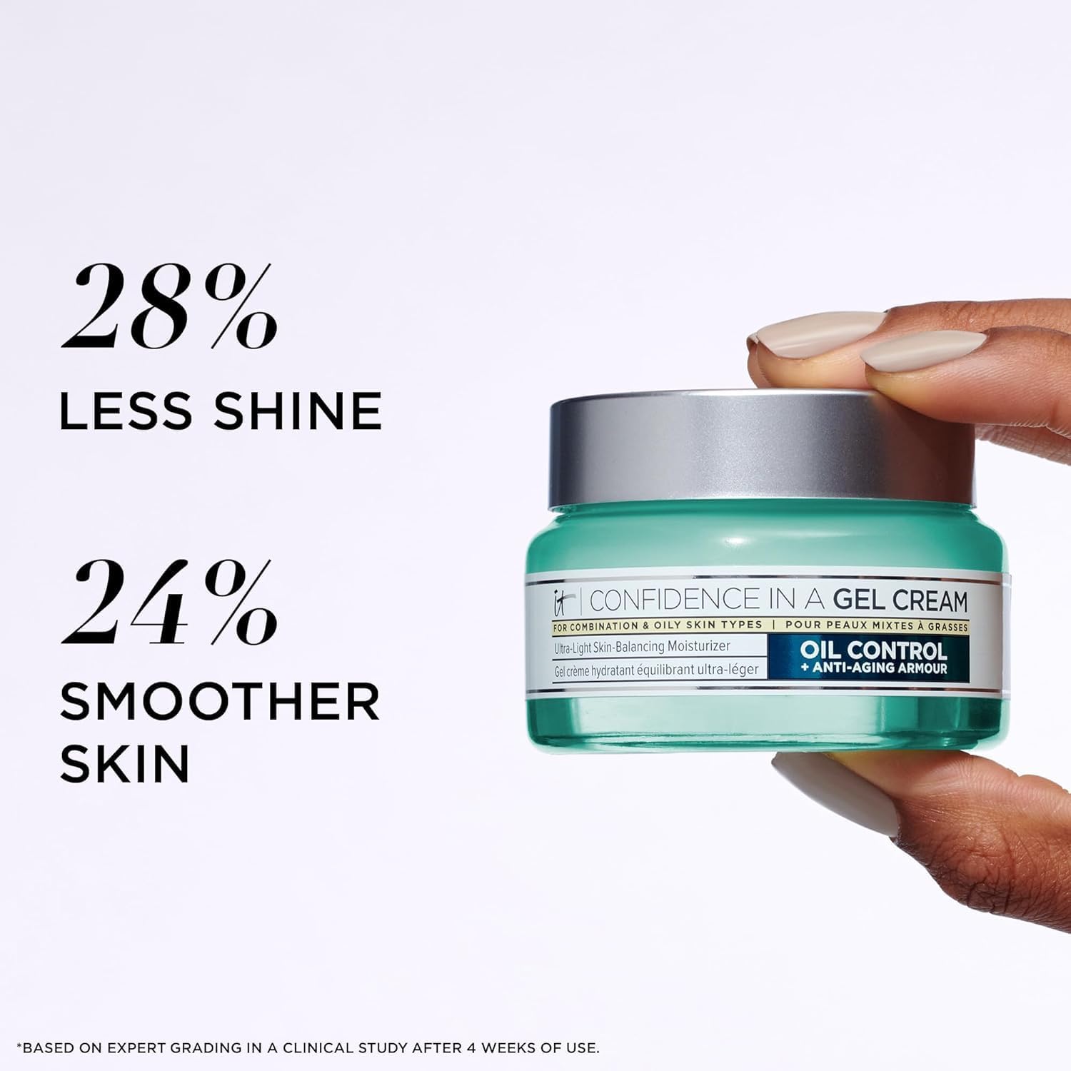 Thumbnail 5 de IT Cosmetics Confidence in a Gel Cream — gel-crème hydratant anti-âge, contrôle du sébum et pores, peau mixte à grasse (60 ml)