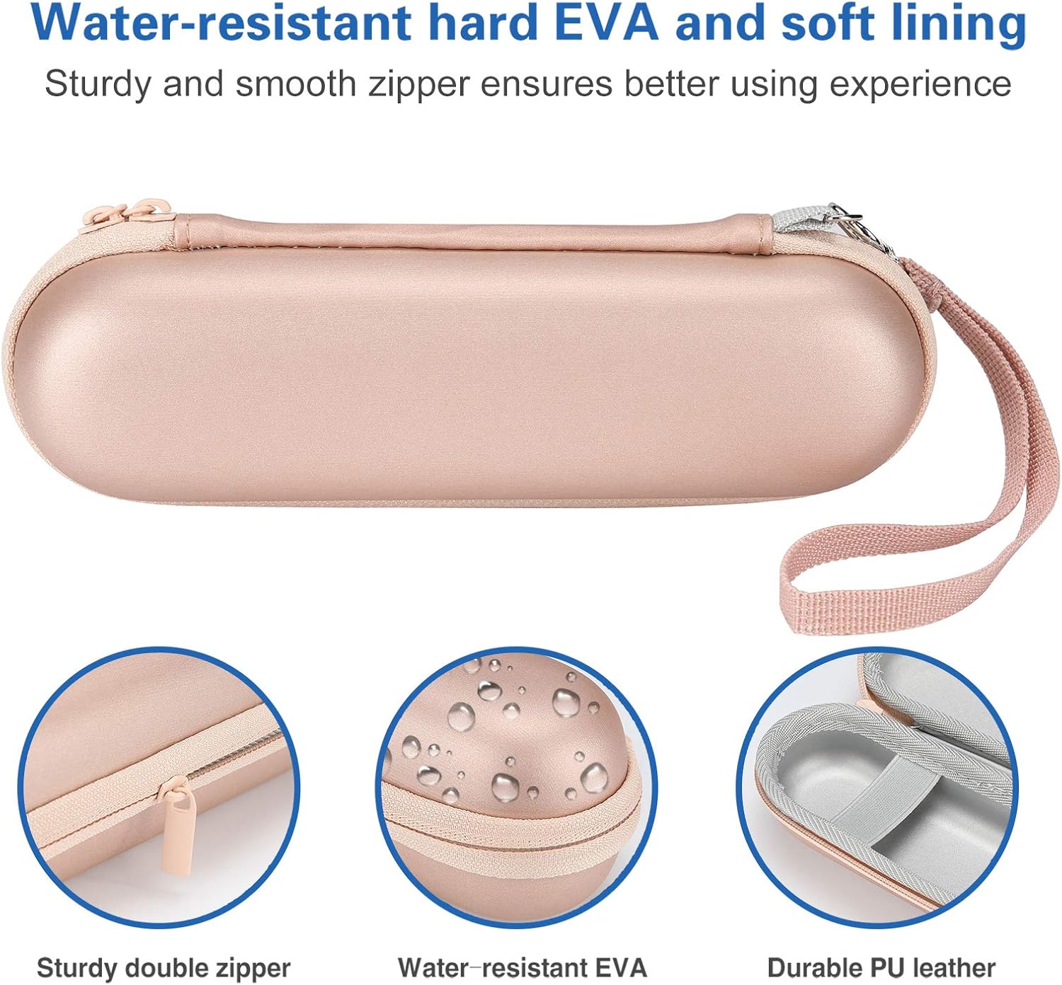 Detalle de ProCase elektrischer Zahnbürsten-Travel-Case Etui für Oral-B & Philips Sonicare (Roségold)