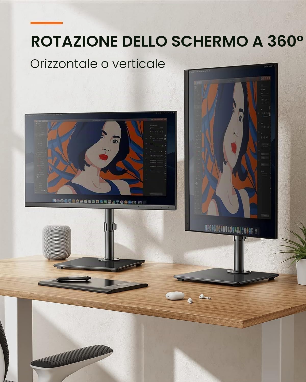 Thumbnail 4 de ErGear Supporto per monitor 13–32" regolabile, VESA 75/100