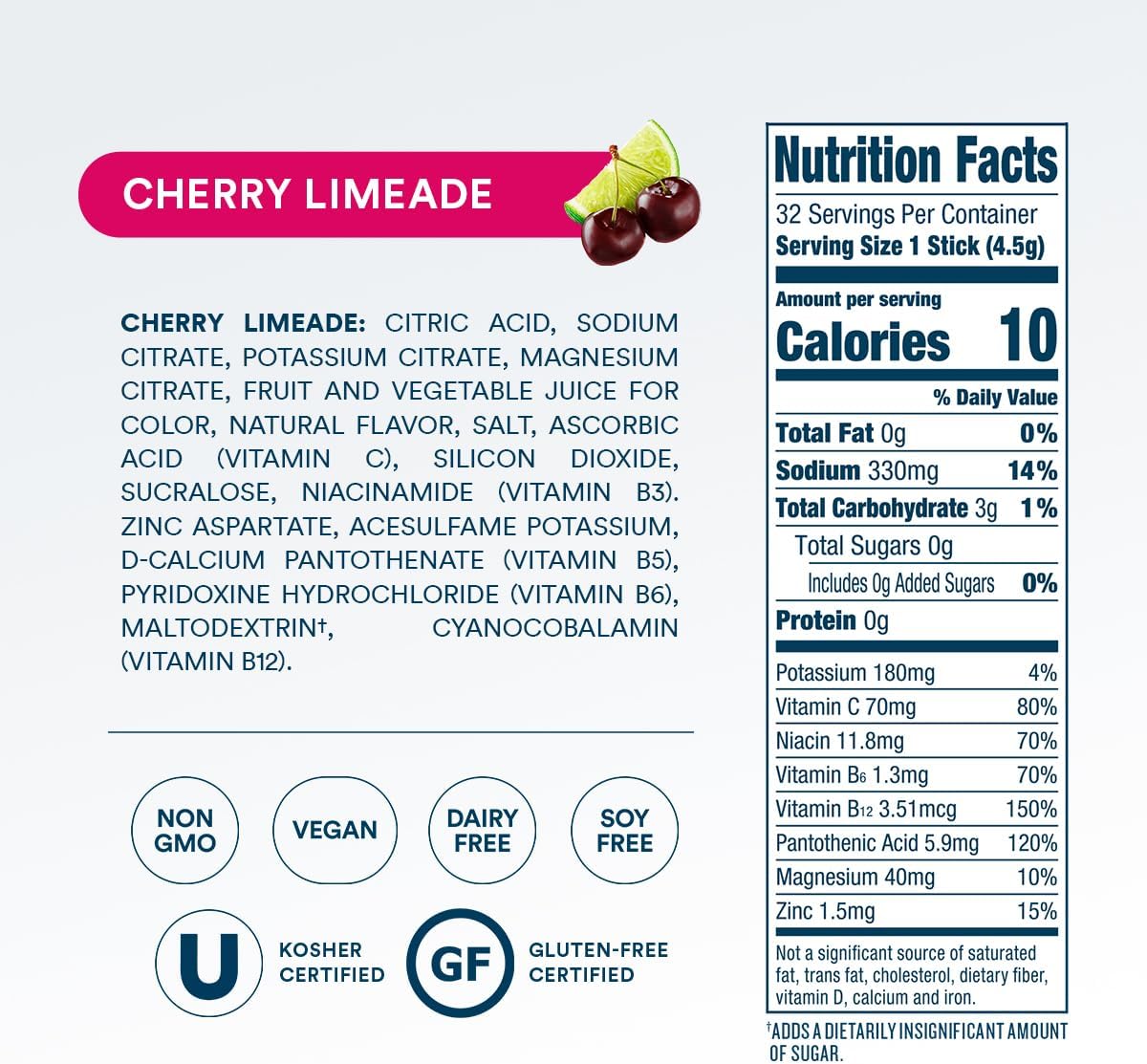 Thumbnail 4 de DripDrop Zero Cherry Limeade 32 Sticks 🍹
