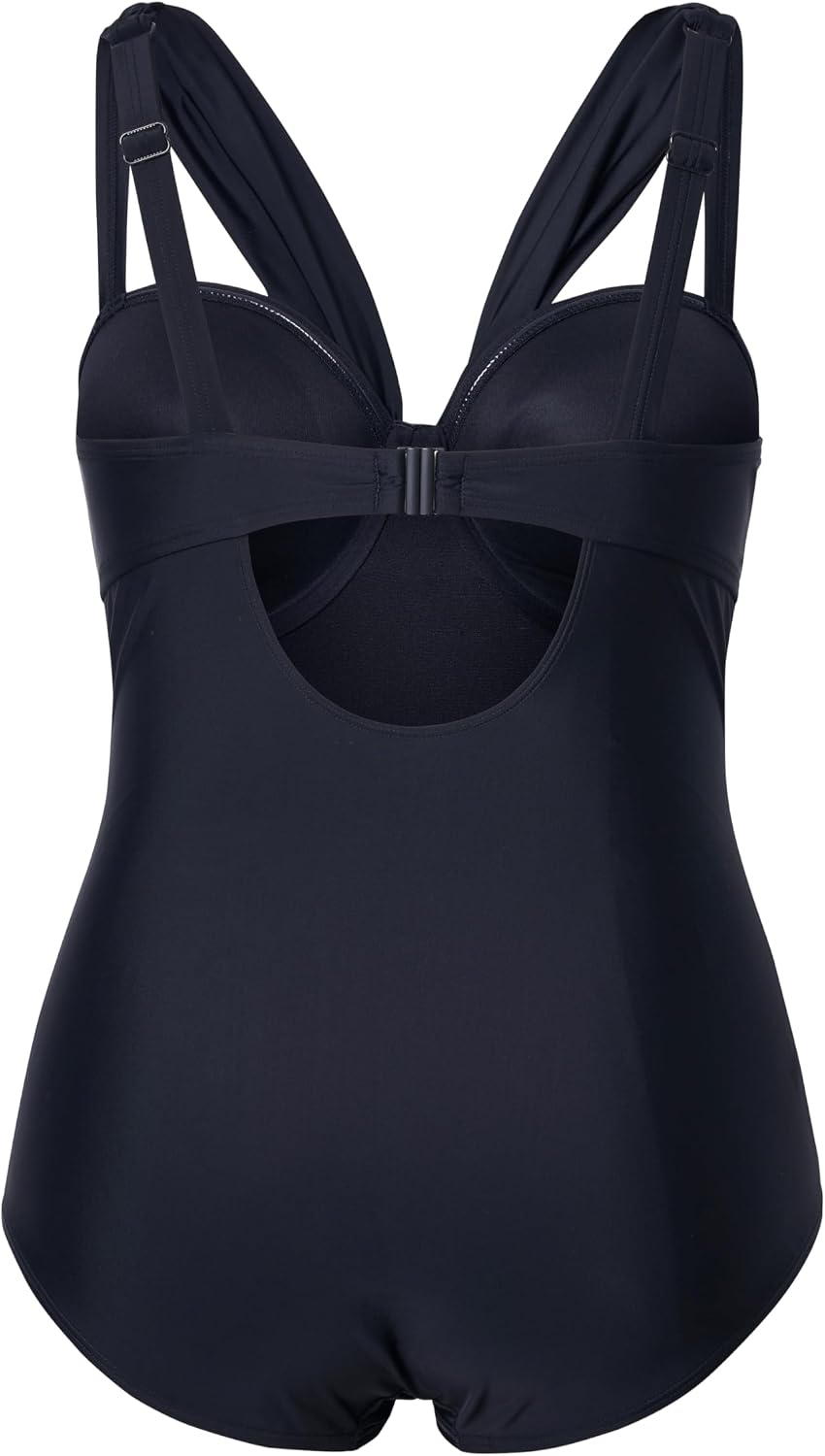 Detalle de Ulla Popken Badeanzug Chloe: costume intero donna con dettagli a conchiglia
