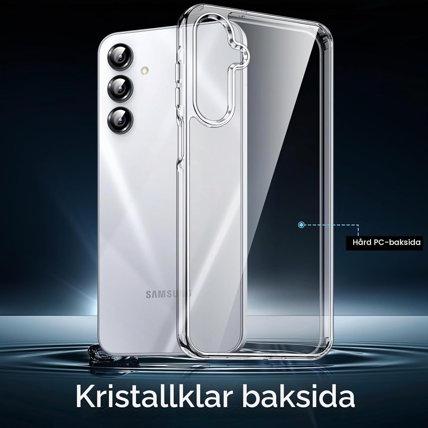 Detalle de JETech klart skal för Samsung Galaxy A16 med TPU-ram och hård PC-baksida