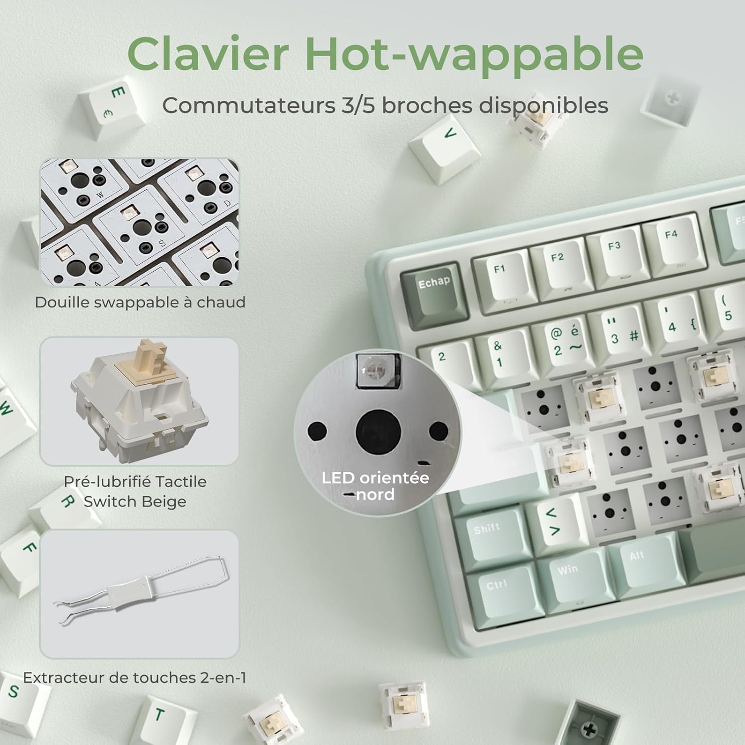 Thumbnail 4 de RK ROYAL KLUDGE R98 Pro clavier gamer 96% ⌨