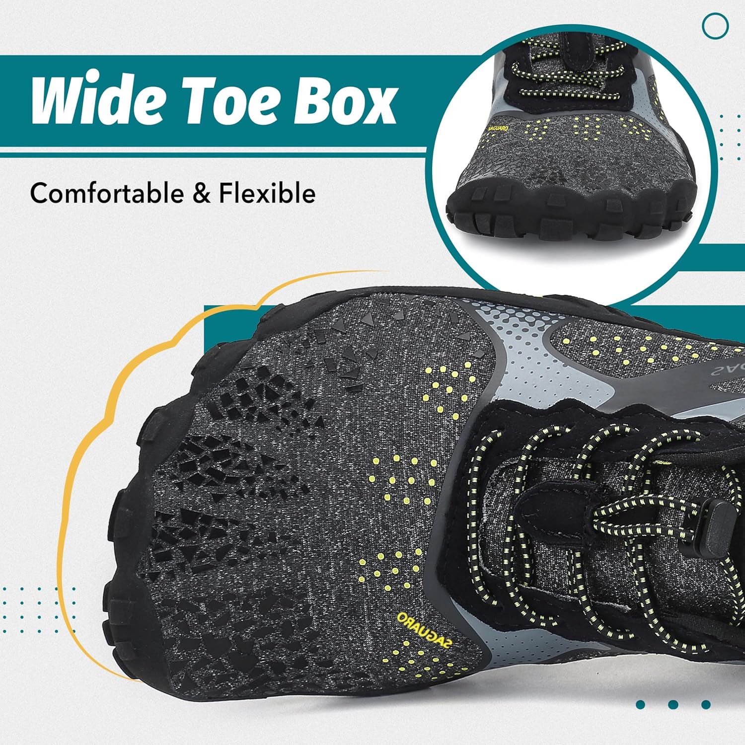 Thumbnail 1 de SAGUARO Scarpe Barefoot Uomo Donna – Minimaliste, Punta Extra-Larga e Suola Zero Drop per Trail e Palestra