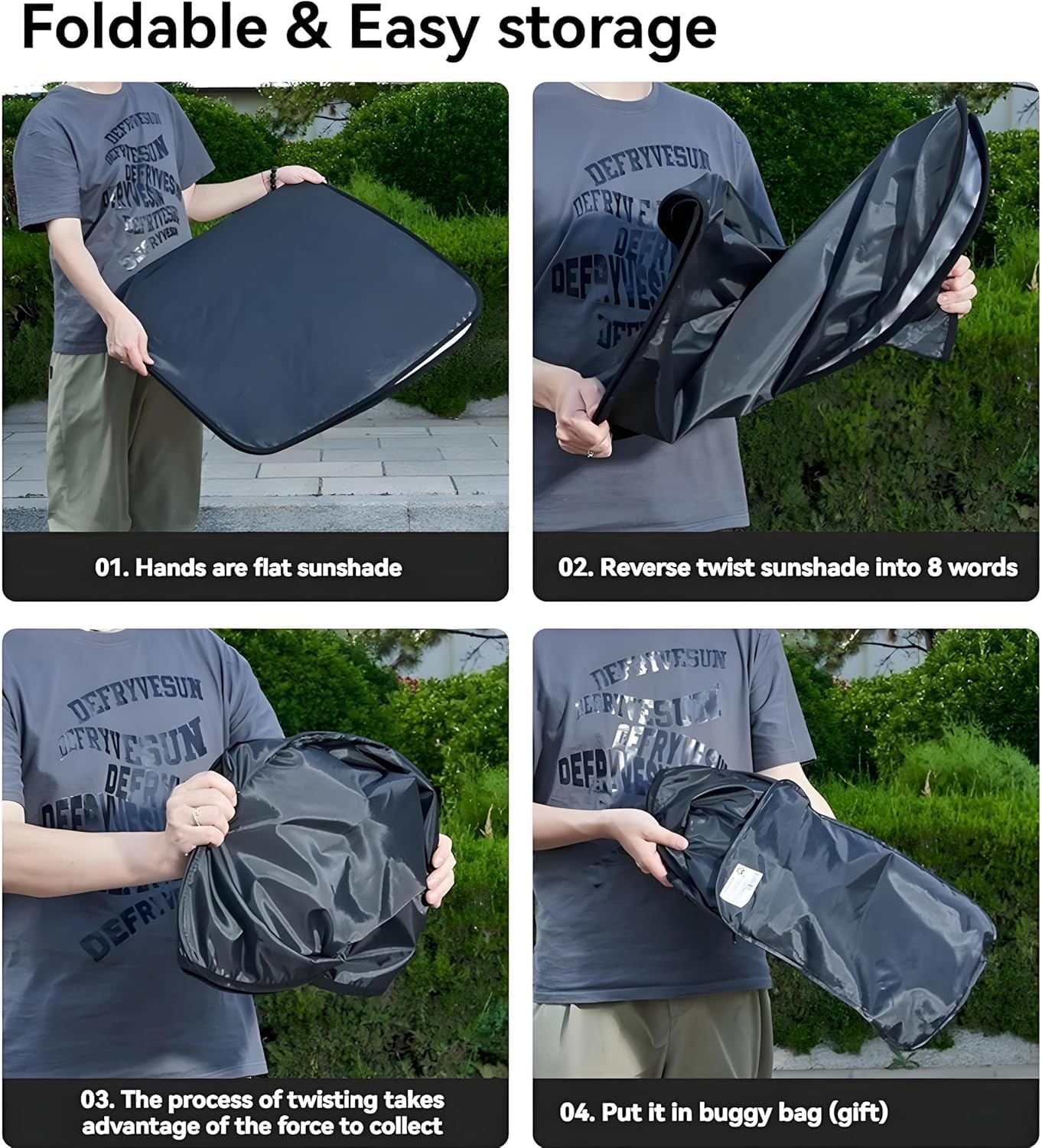 Thumbnail 6 de Ford Escape Windshield Sun Shade (2013-2026) – Foldable Front Window Sun Visor Protector