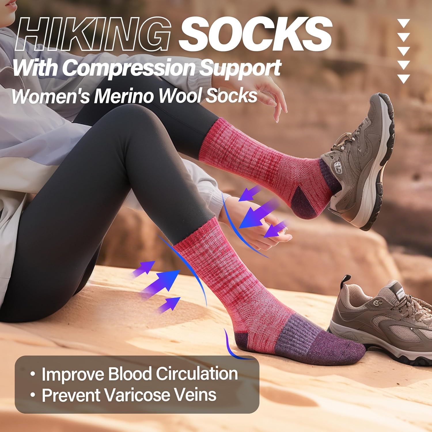 Thumbnail 1 de MOSEY KOSY Wool Walking Socks 5 Pairs