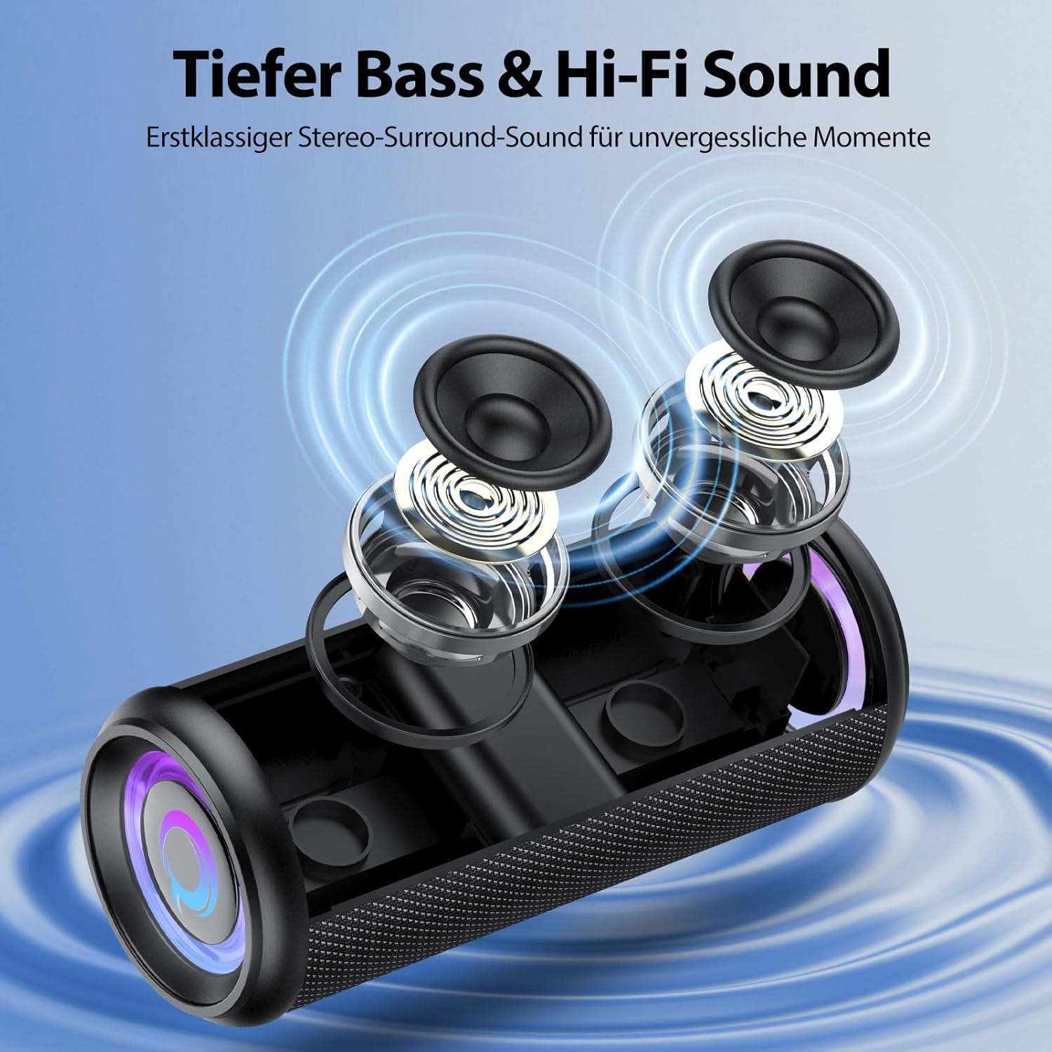 Detalle de Bluetooth Musikbox 5.4 mit RGB, 20 Std