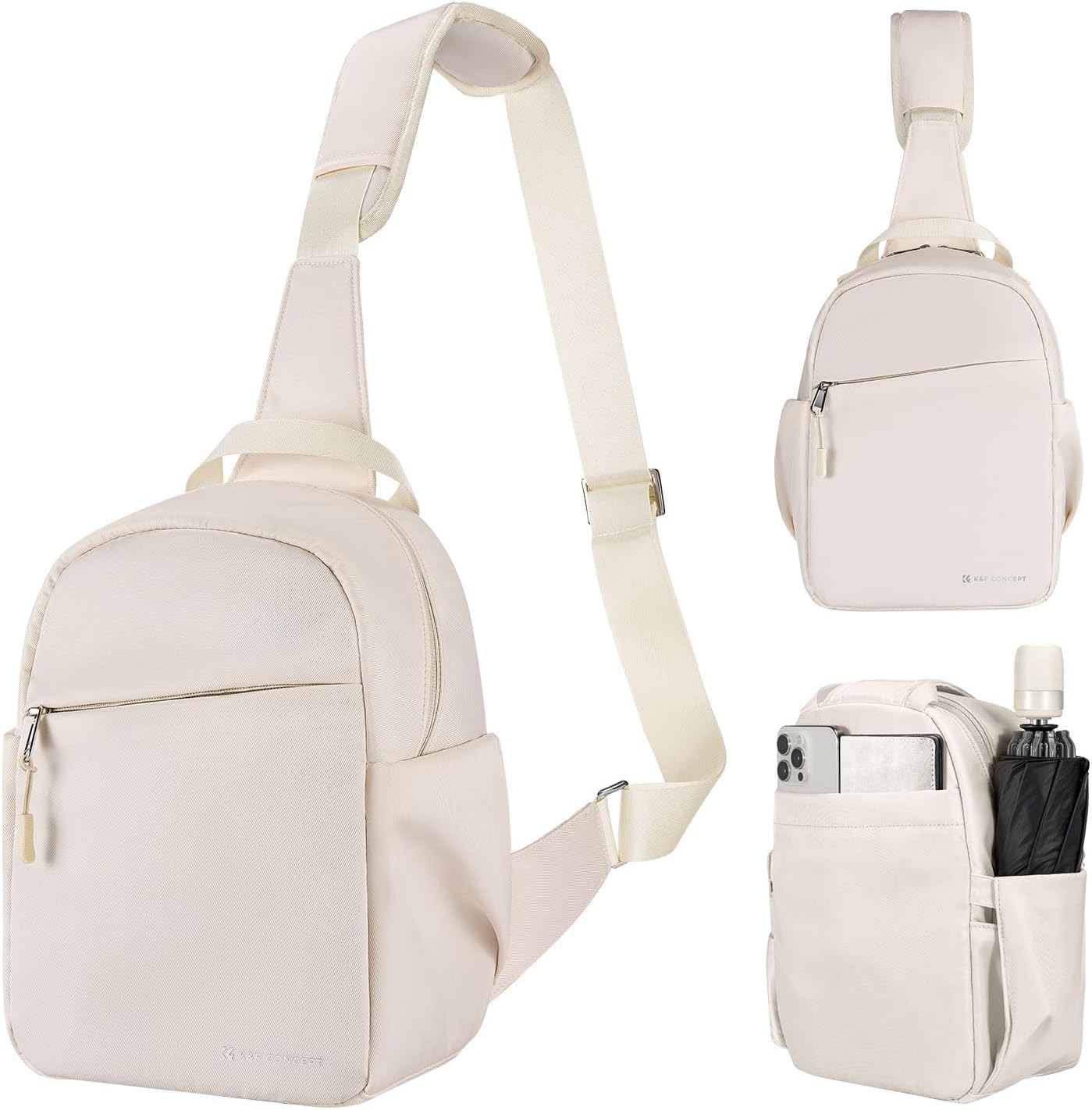 Detalle de K&F CONCEPT Kameratasche: Kompakte Sling-Umhängetasche für DSLR/SLR inkl. verstellbarem Schultergurt
