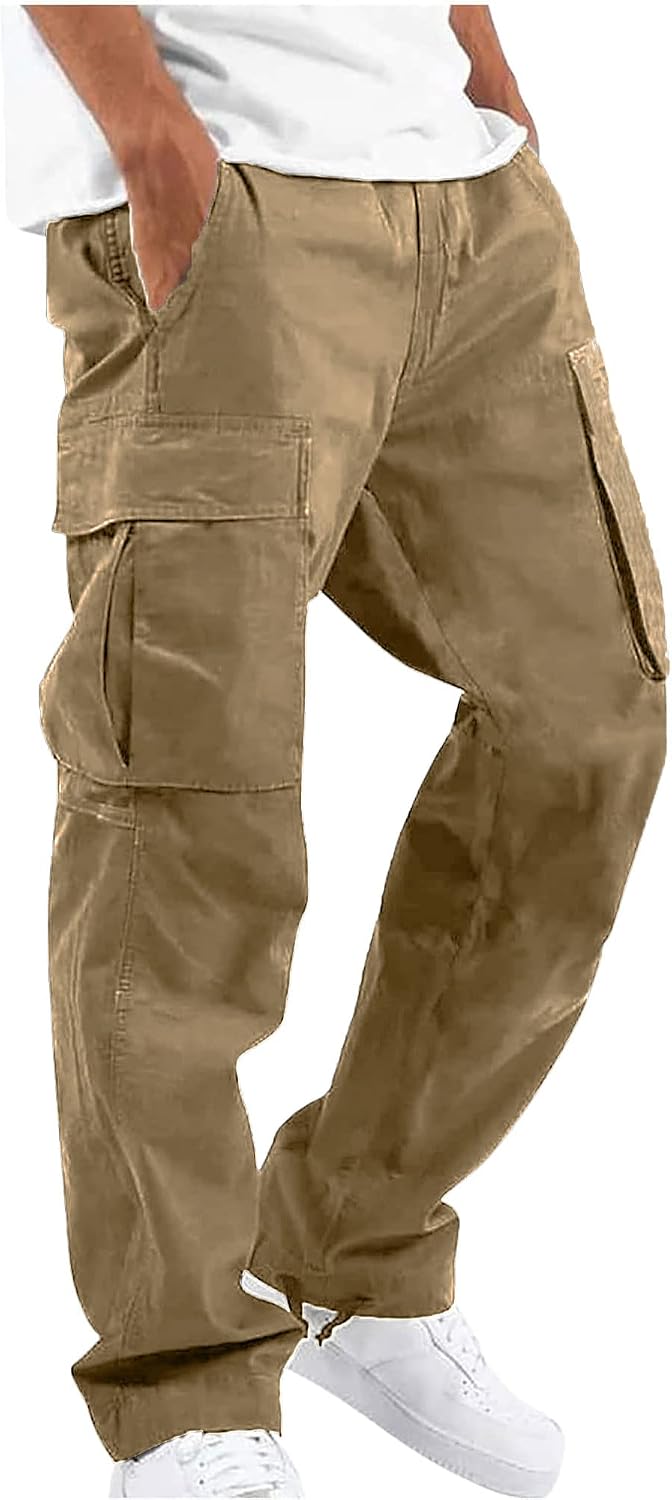 Detalle de YAOHUOLE Men's Cargo Pants cotton stretch trousers