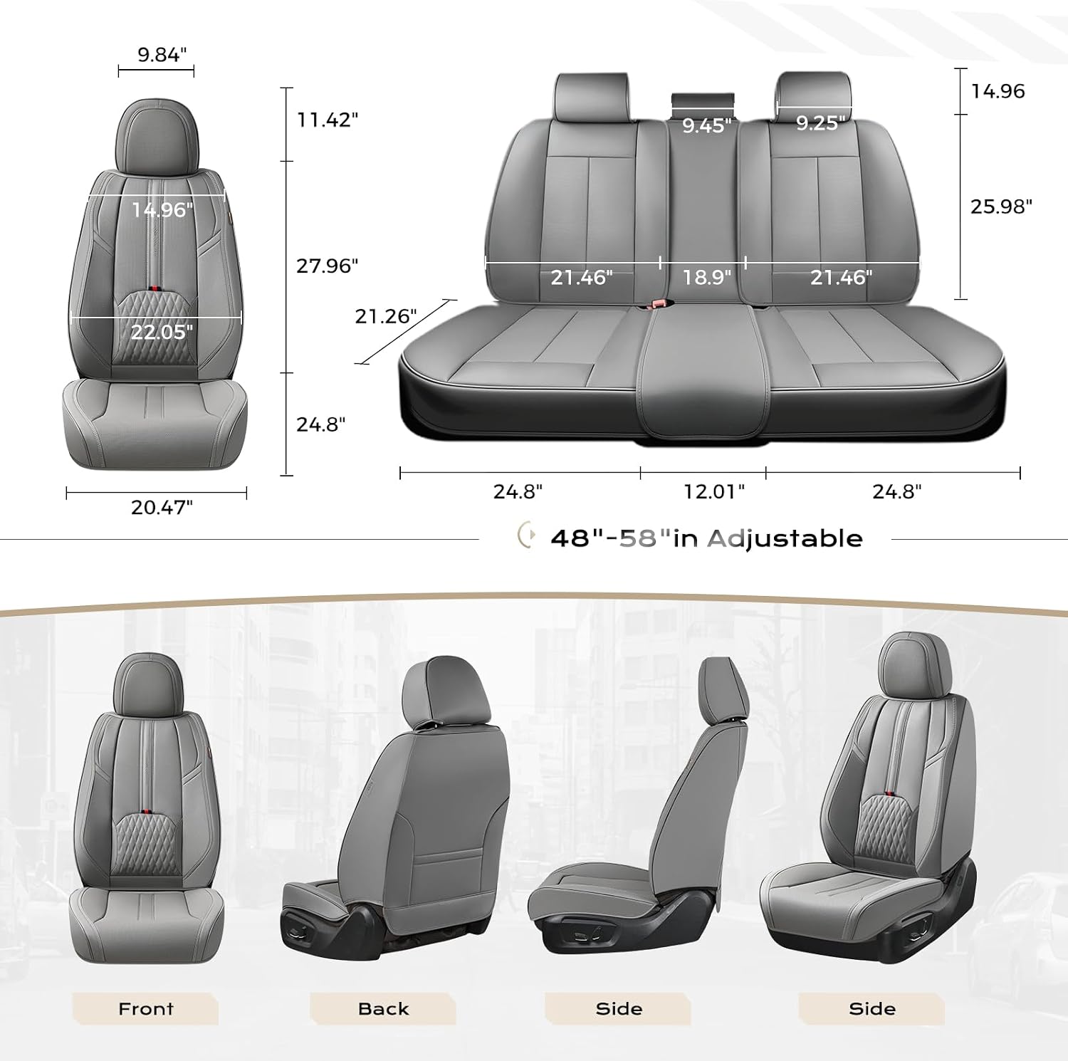 Thumbnail 6 de Coverado Car Seat Covers Gray