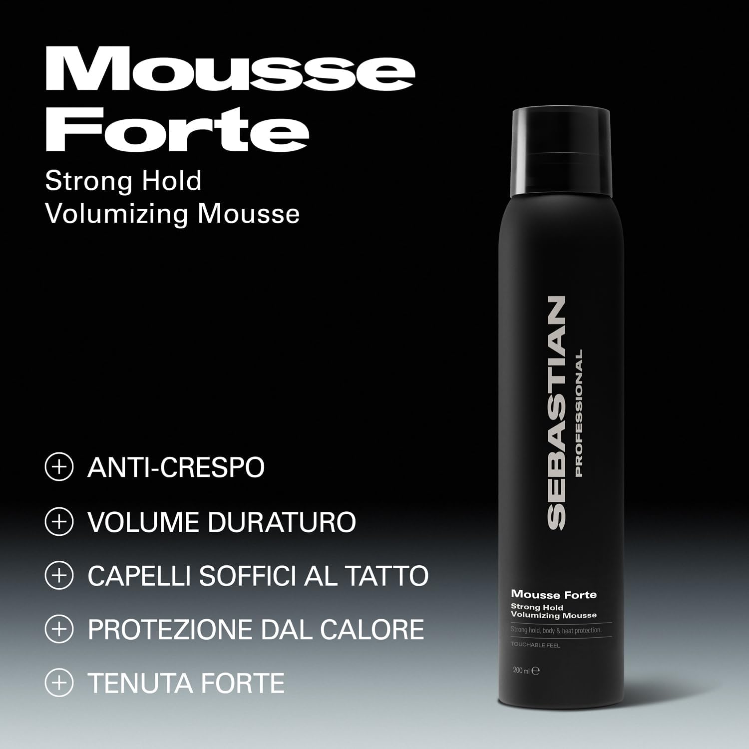 Thumbnail 2 de Sebastian Professional Mousse Forte Strong Hold Volumizing Mousse 200 ml – volumizzante a tenuta forte con protezione dal calore