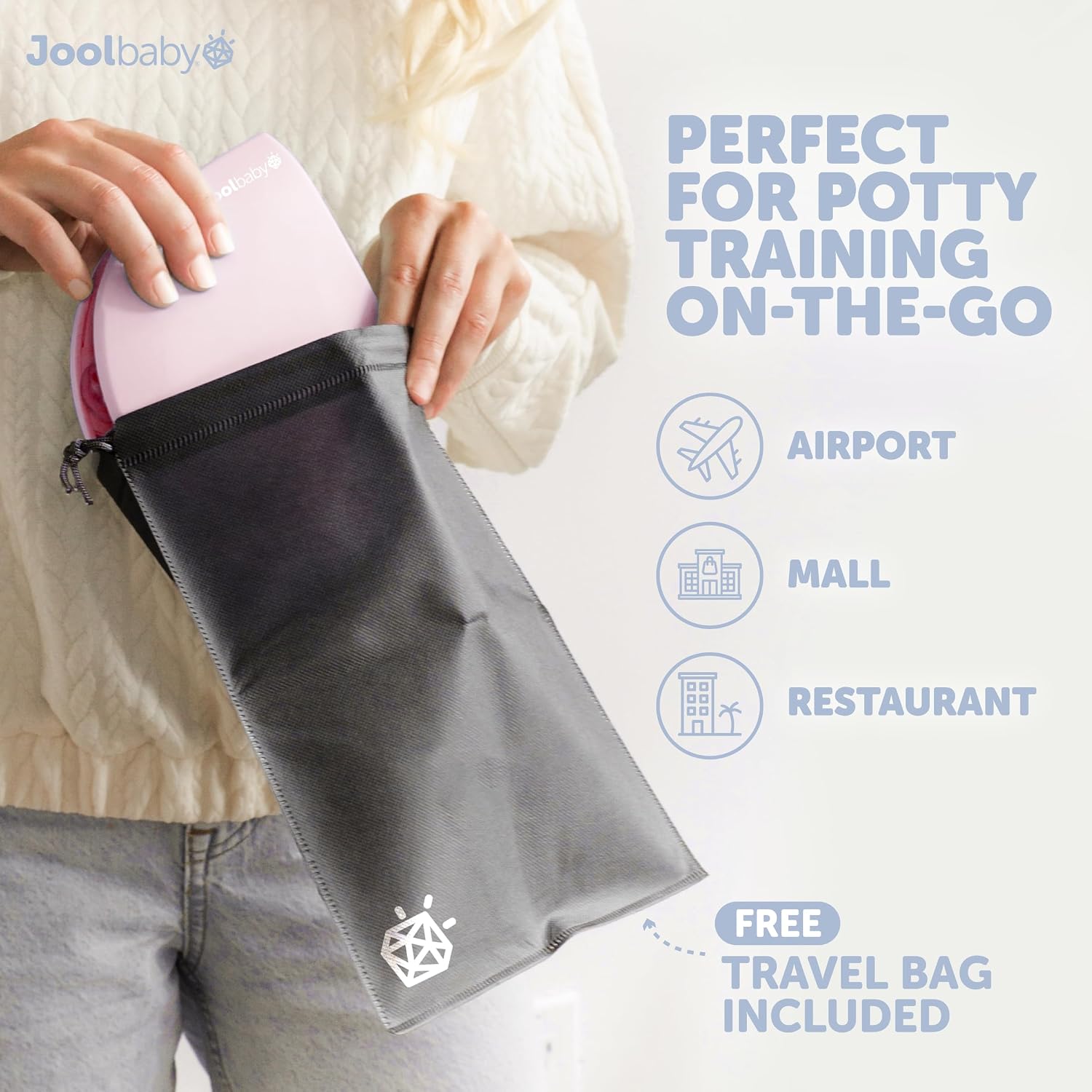 Detalle de Jool Baby Folding Travel Potty Seat (Girls) – Fits Round & Oval Toilets, Pink