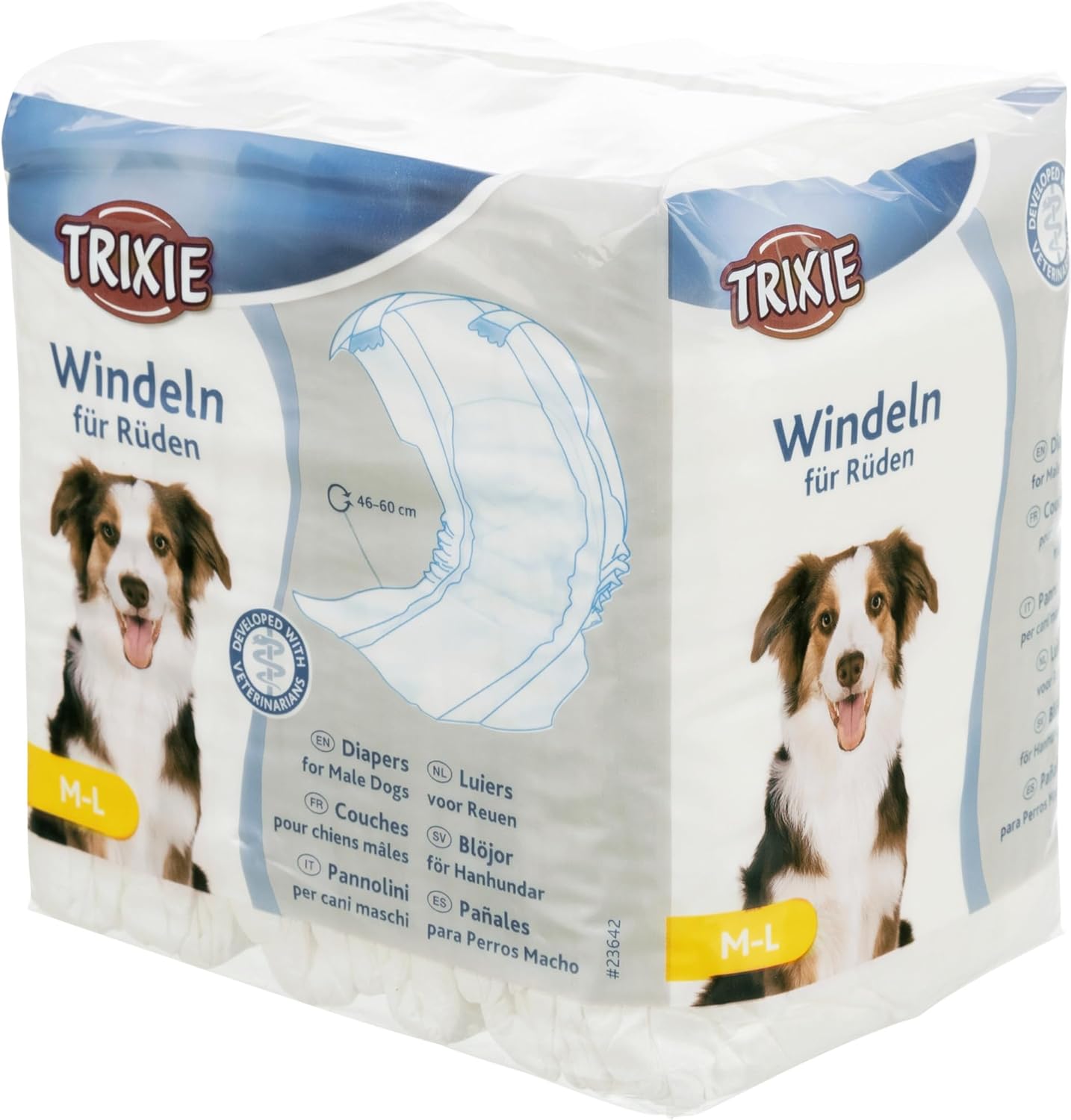 Detalle 2 de TRIXIE Pannolini per Cani Maschi Taglia L–XL: Protezione Assorbente per Incontinenza e Marcatura