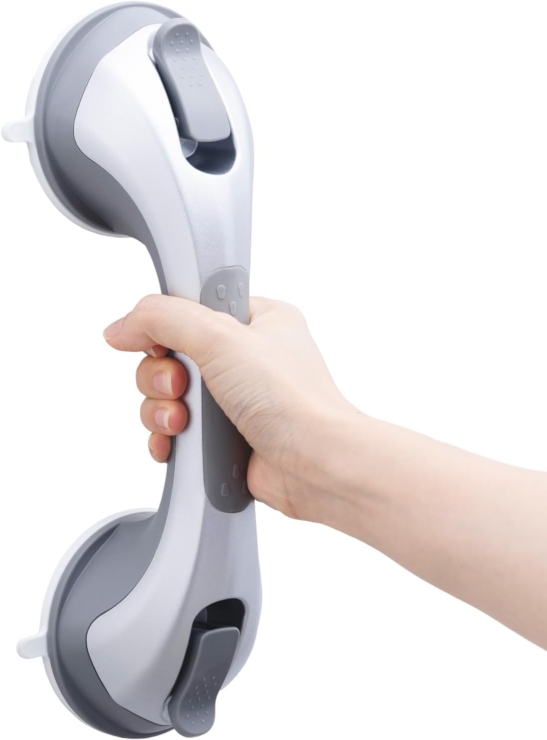 Detalle de TAILI 31 cm Suction Grab Rail for Bathroom – No-Drill Bath Safety Handle, 110 kg Max, Silver