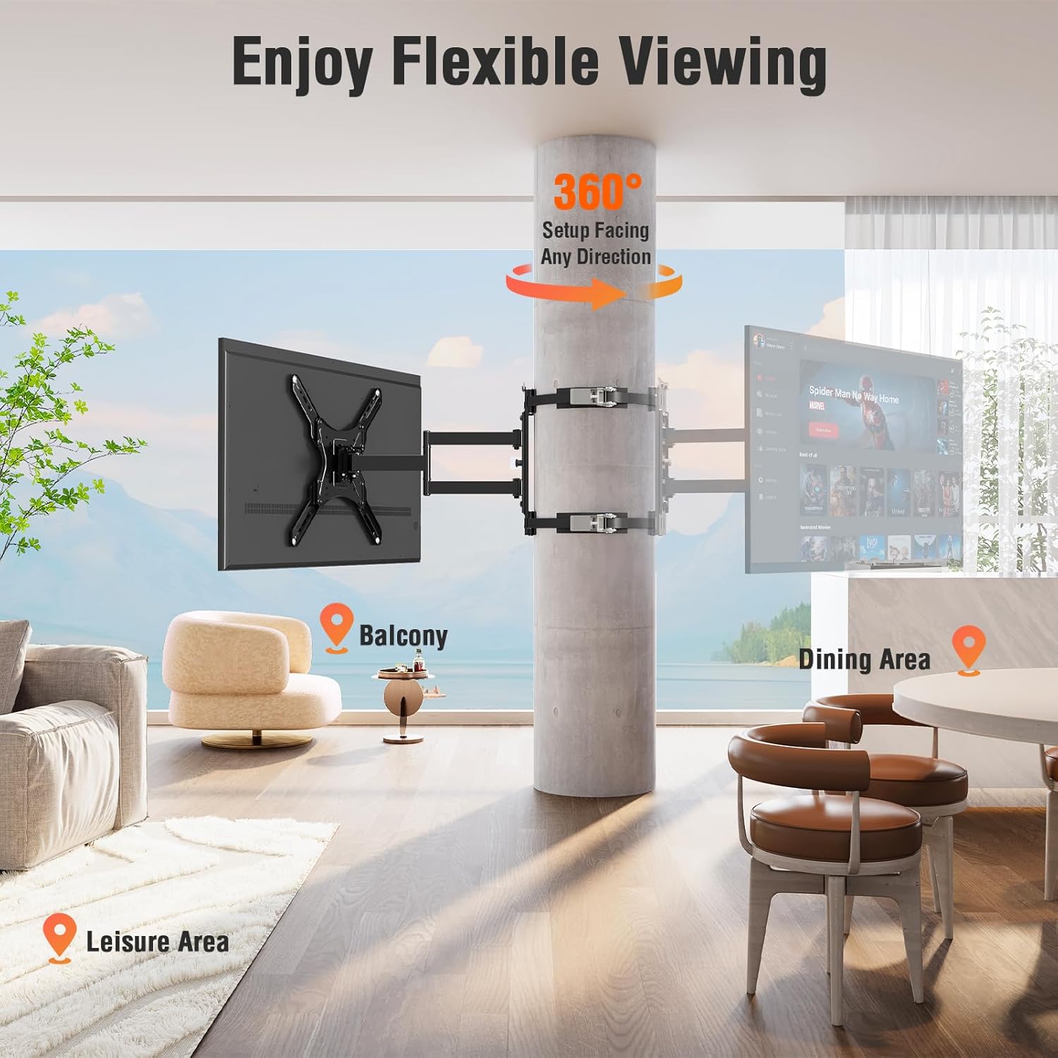 Thumbnail 3 de ELIVED YD0084 Pillar TV Mount 77 lbs