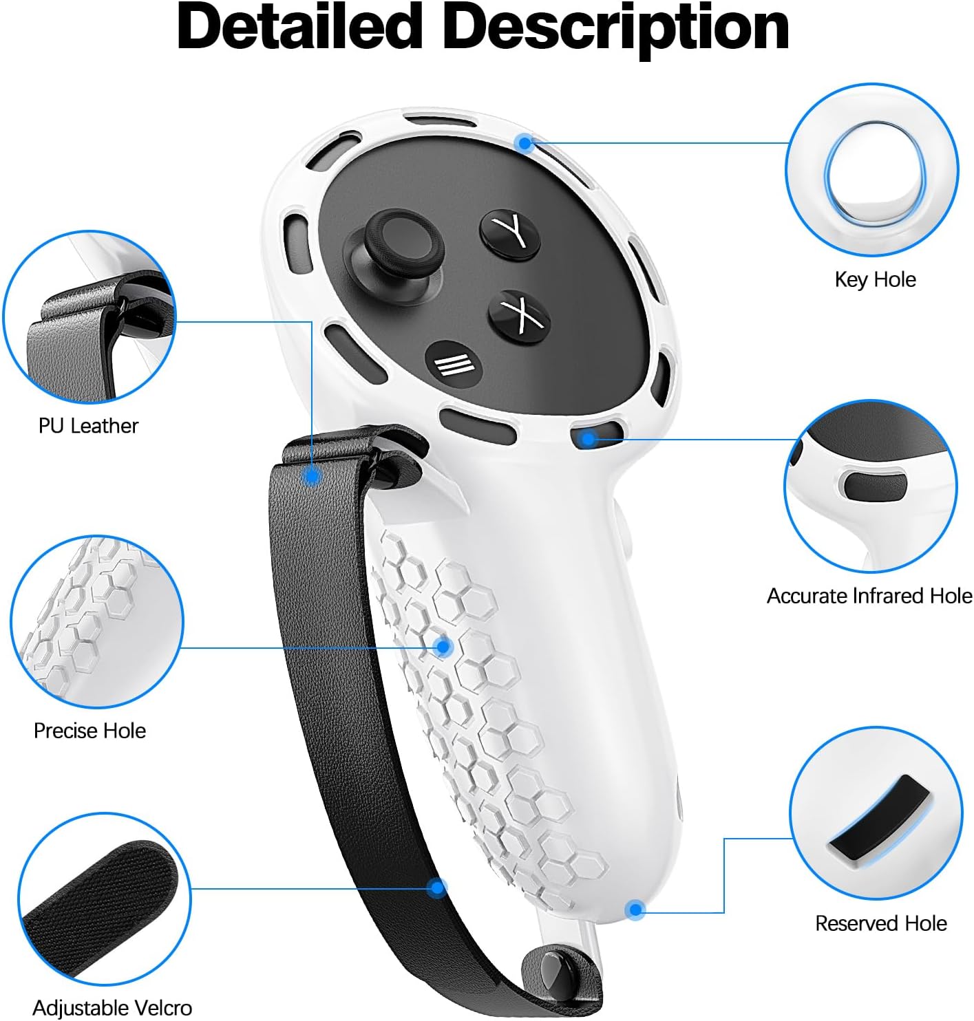 Thumbnail 4 de AMZDM VR Controller Grips for Meta Quest 3 and 3S, Silicone Covers with Straps