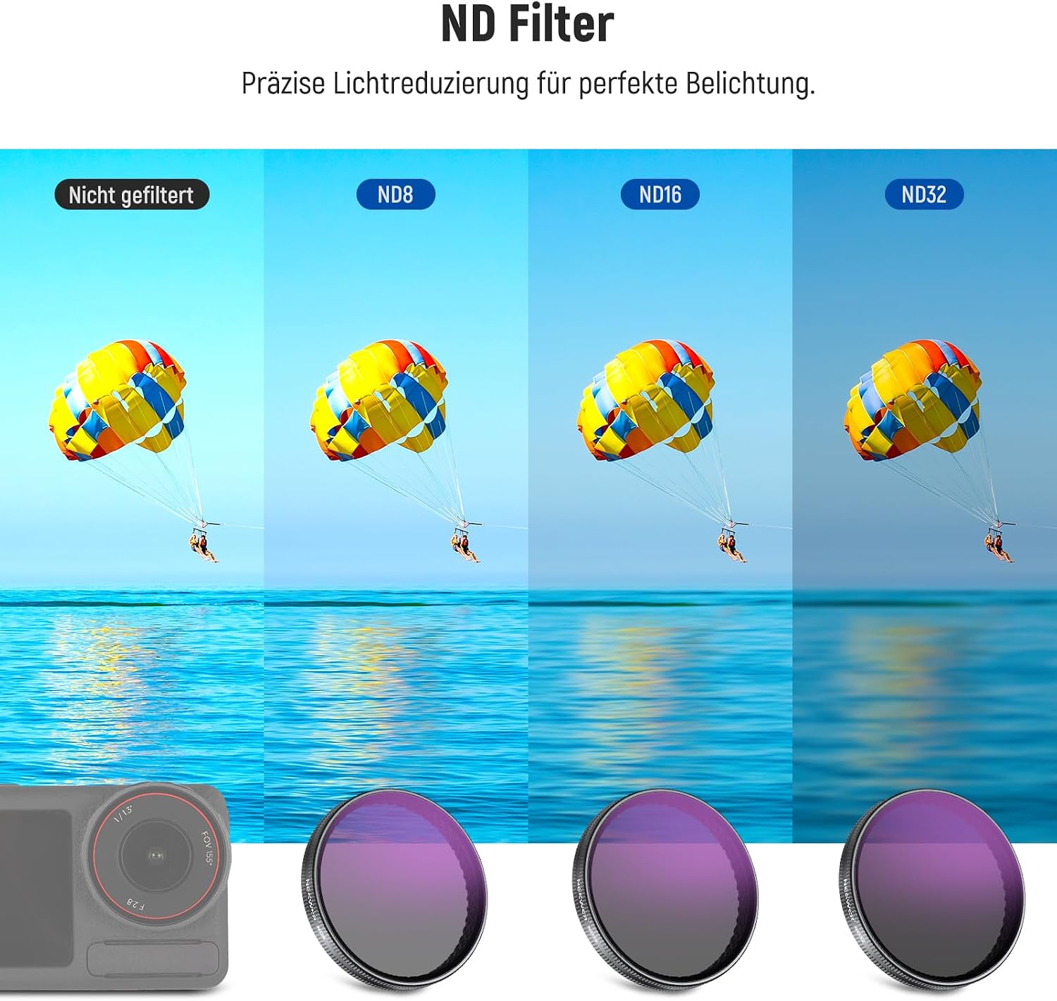 Thumbnail 4 de NEEWER Snap On ND Filter Set für Osmo Action