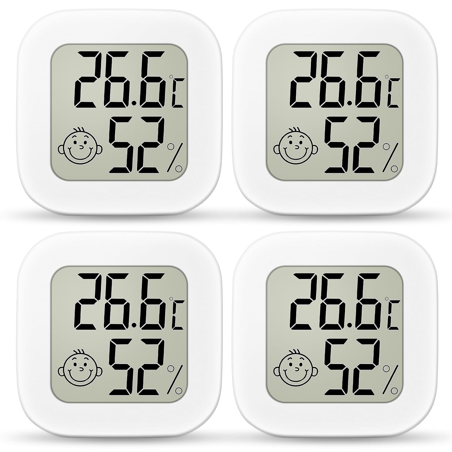 Detalle de Ainiv Igrometro Termometro Digitale mini (4 pezzi) con faccine per temperatura e umidità