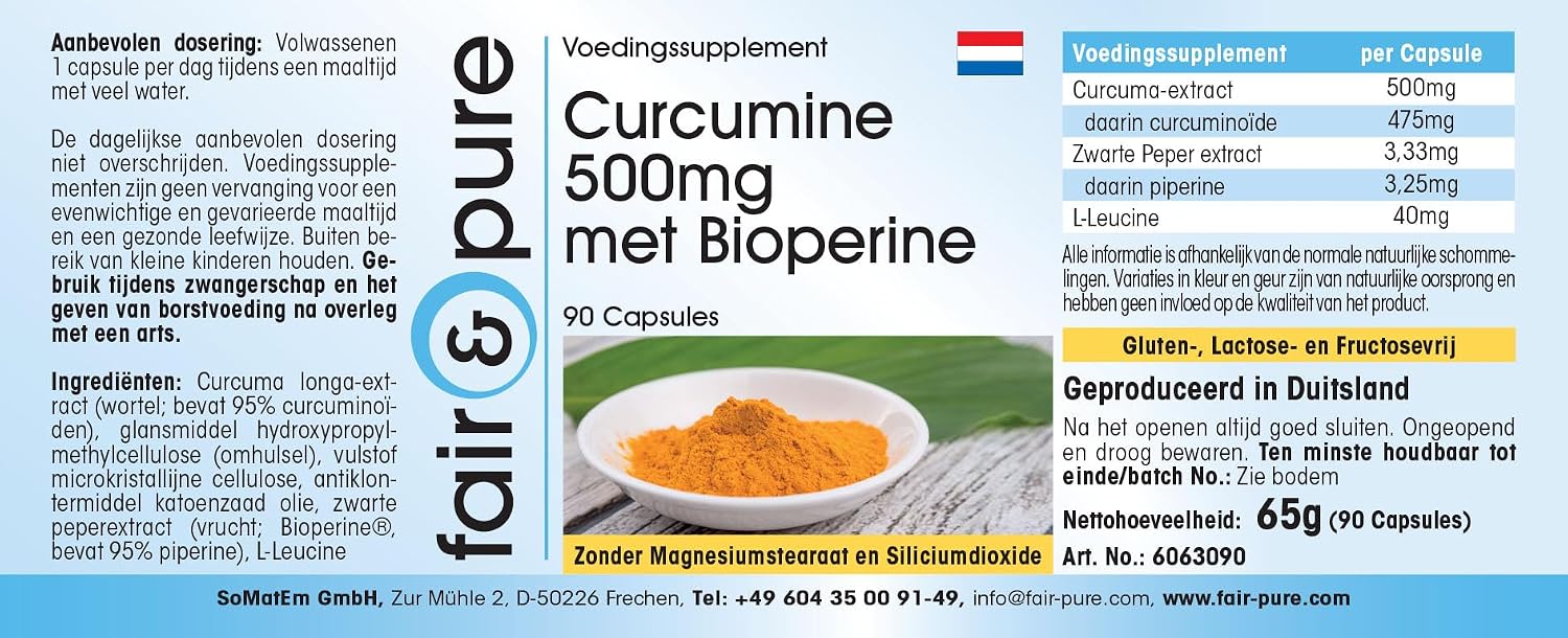 Thumbnail 6 de Fair & Pure Curcumin 500 mg mit Bioperine – 90 Kapseln, vegan, in Deutschland hergestellt