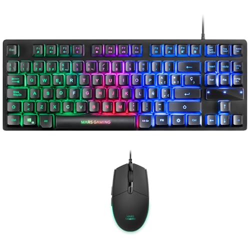 Detalle de Mars Gaming MCPTKL: Combo gaming TKL con teclado H-Mech y ratón 3200 DPI para multiplataforma