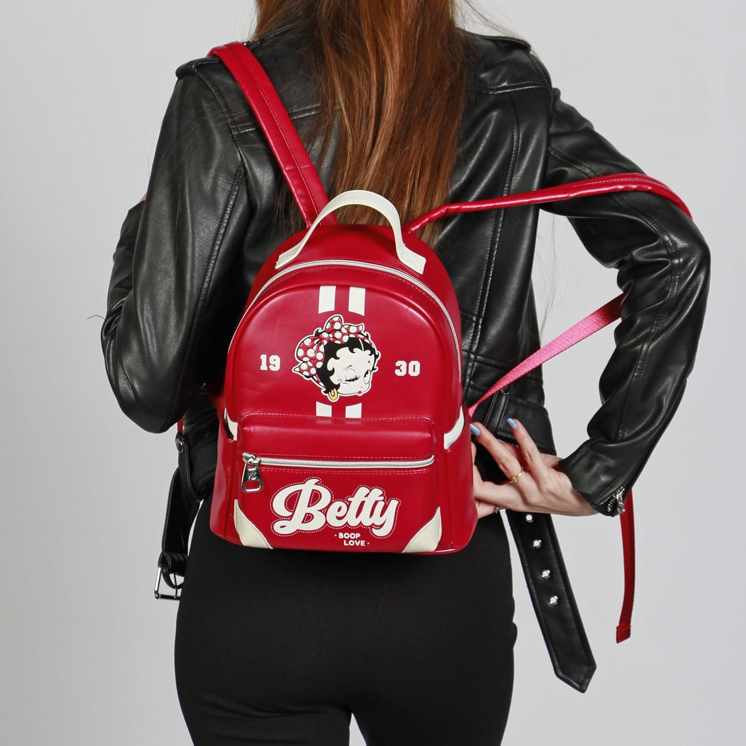 Detalle de Betty Boop Varsity Sac à Dos Heady Bordeaux 8 L, 29 × 24,5 × 15 cm