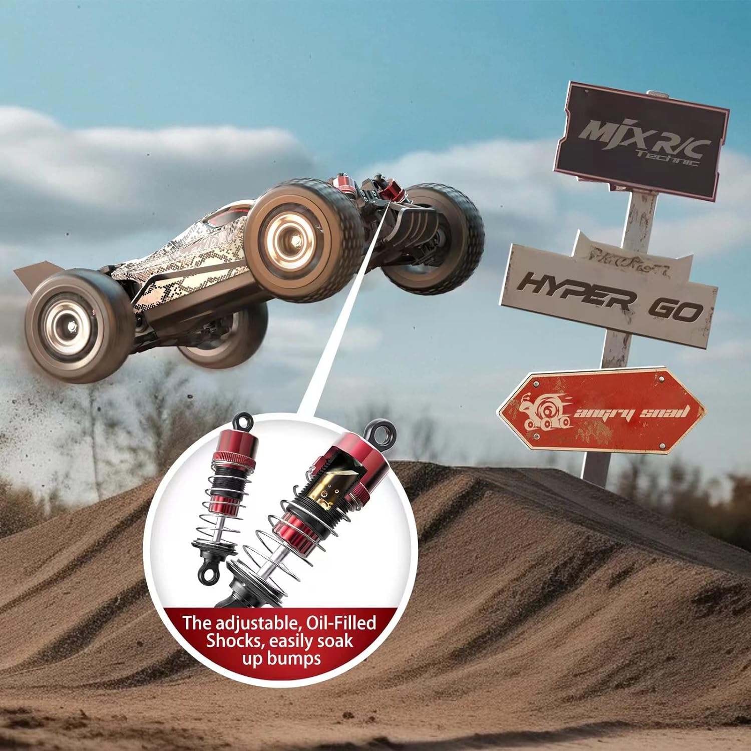 Thumbnail 2 de HYPER GO H16PL 1/16 RTR Fast Brushless RC Buggy
