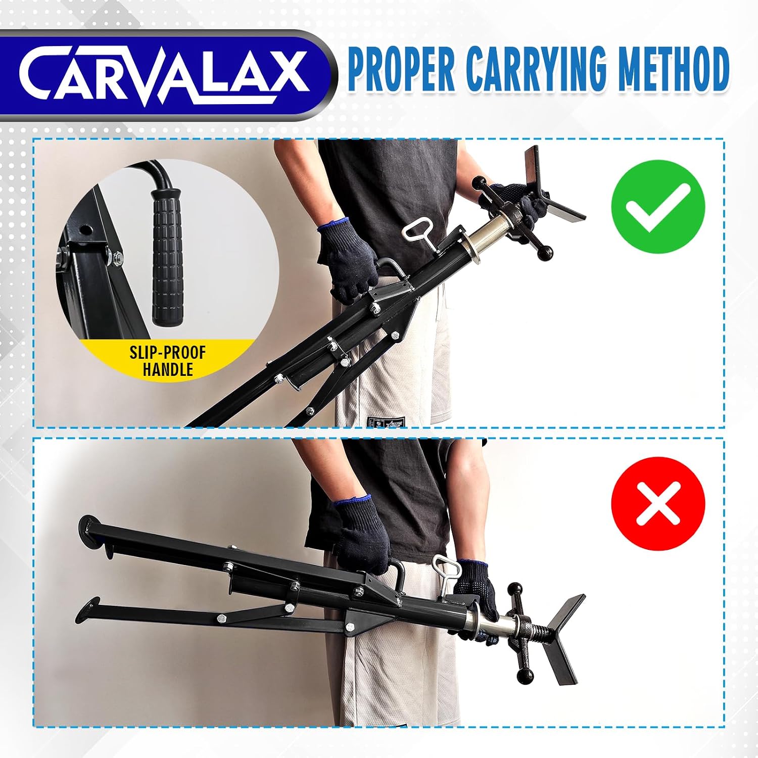 Thumbnail 5 de CARVALAX V-Head Pipe Jack Stands: Adjustable, Portable 2500lb Capacity for Welding and More