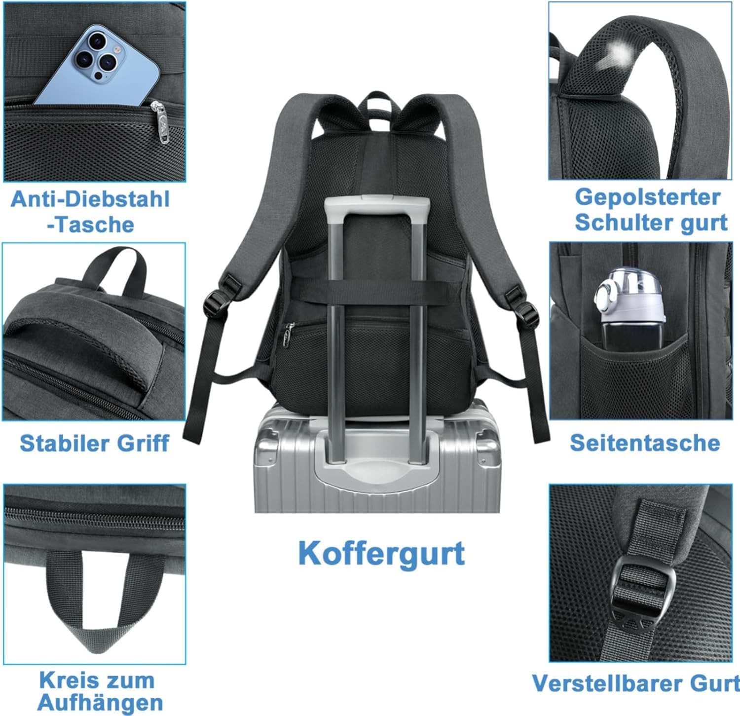 Thumbnail 5 de MATEIN Laptop Rucksack 17 Zoll